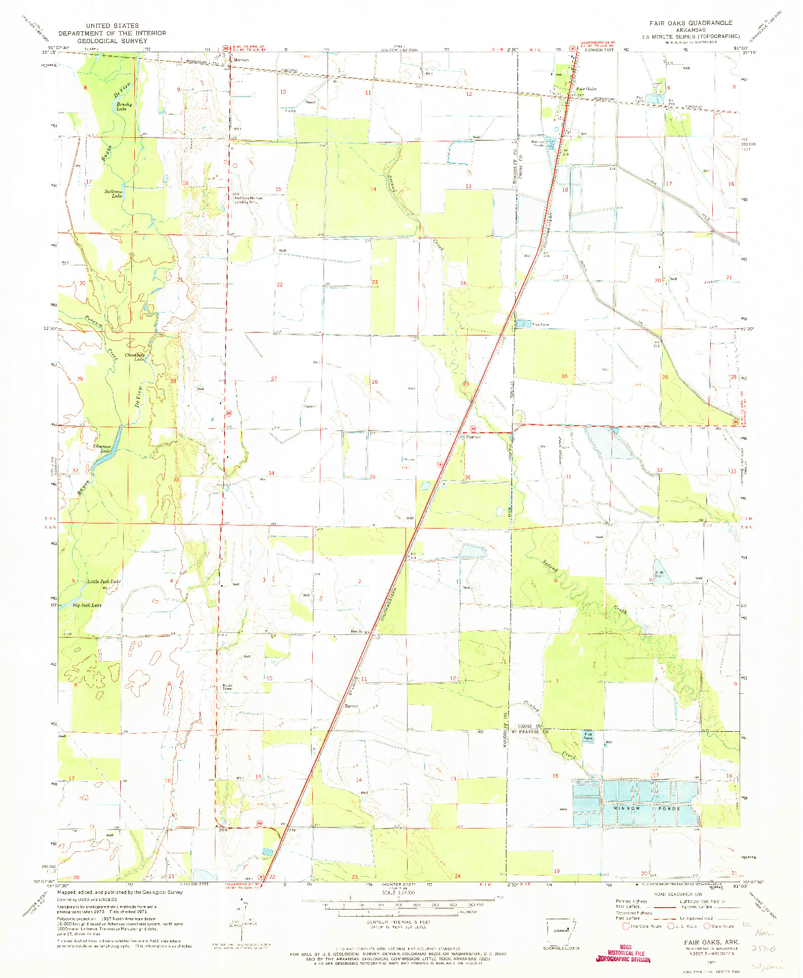 USGS 1:24000-SCALE QUADRANGLE FOR FAIR OAKS, AR 1971