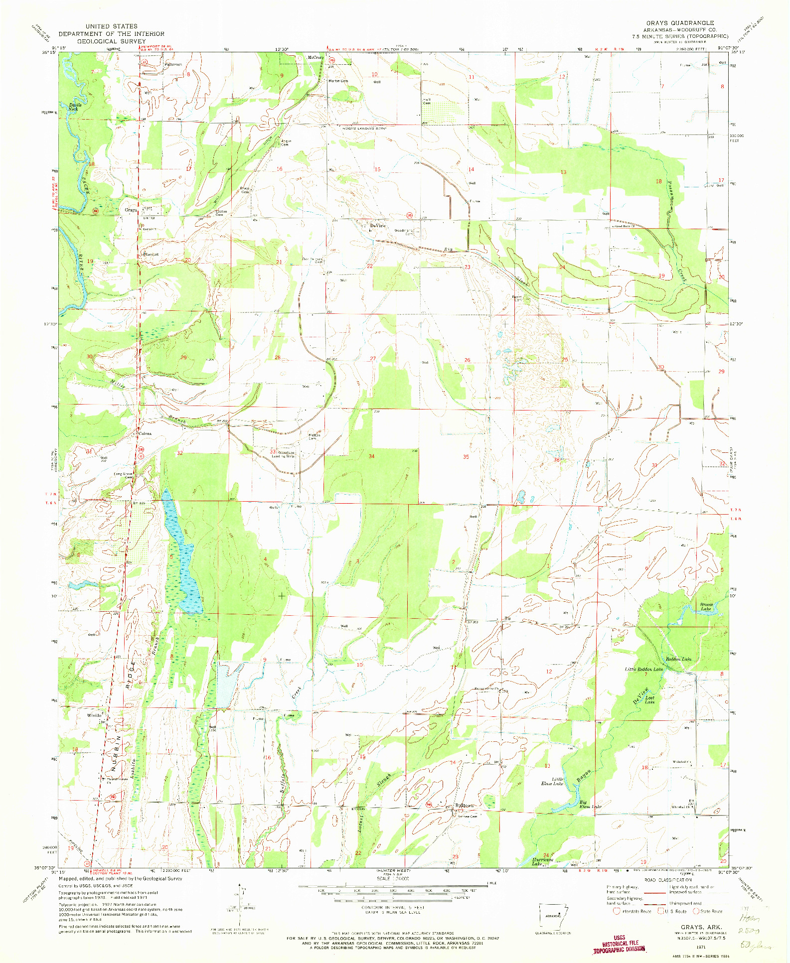 USGS 1:24000-SCALE QUADRANGLE FOR GRAYS, AR 1971