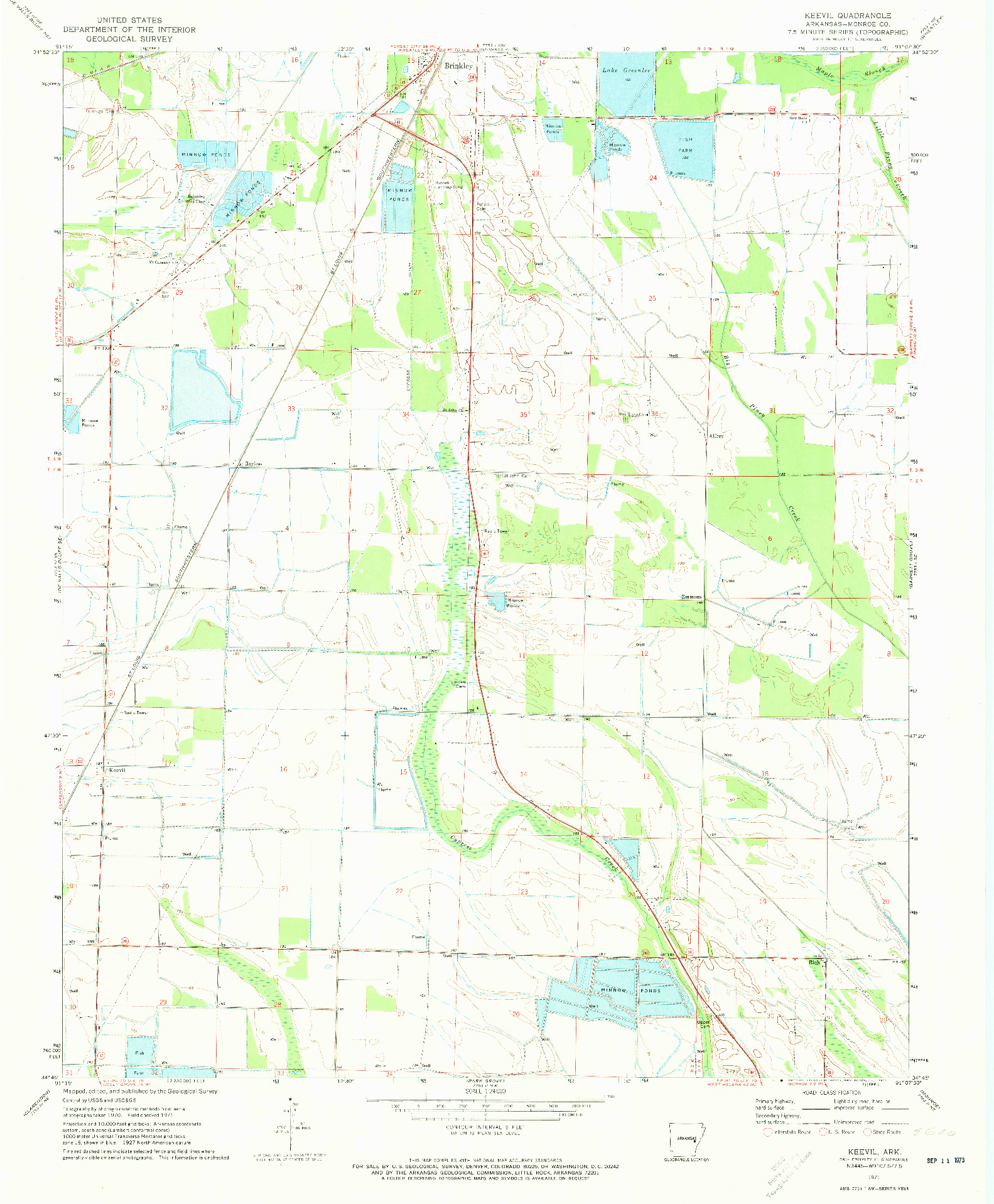 USGS 1:24000-SCALE QUADRANGLE FOR KEEVIL, AR 1971