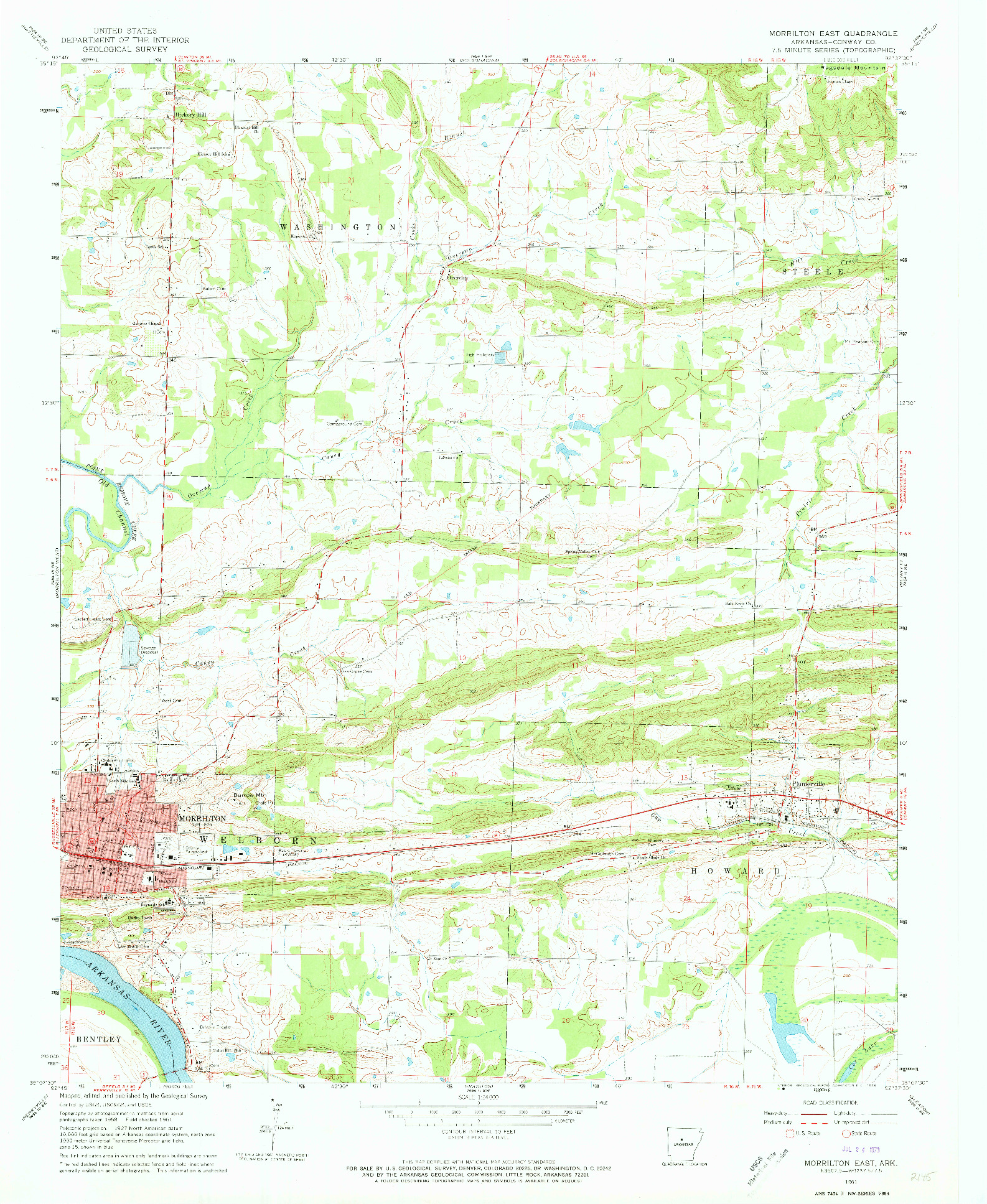 USGS 1:24000-SCALE QUADRANGLE FOR MORRILTON EAST, AR 1961