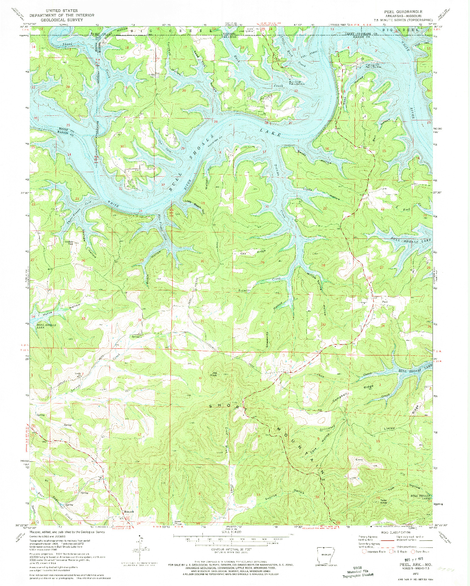 USGS 1:24000-SCALE QUADRANGLE FOR PEEL, AR 1972