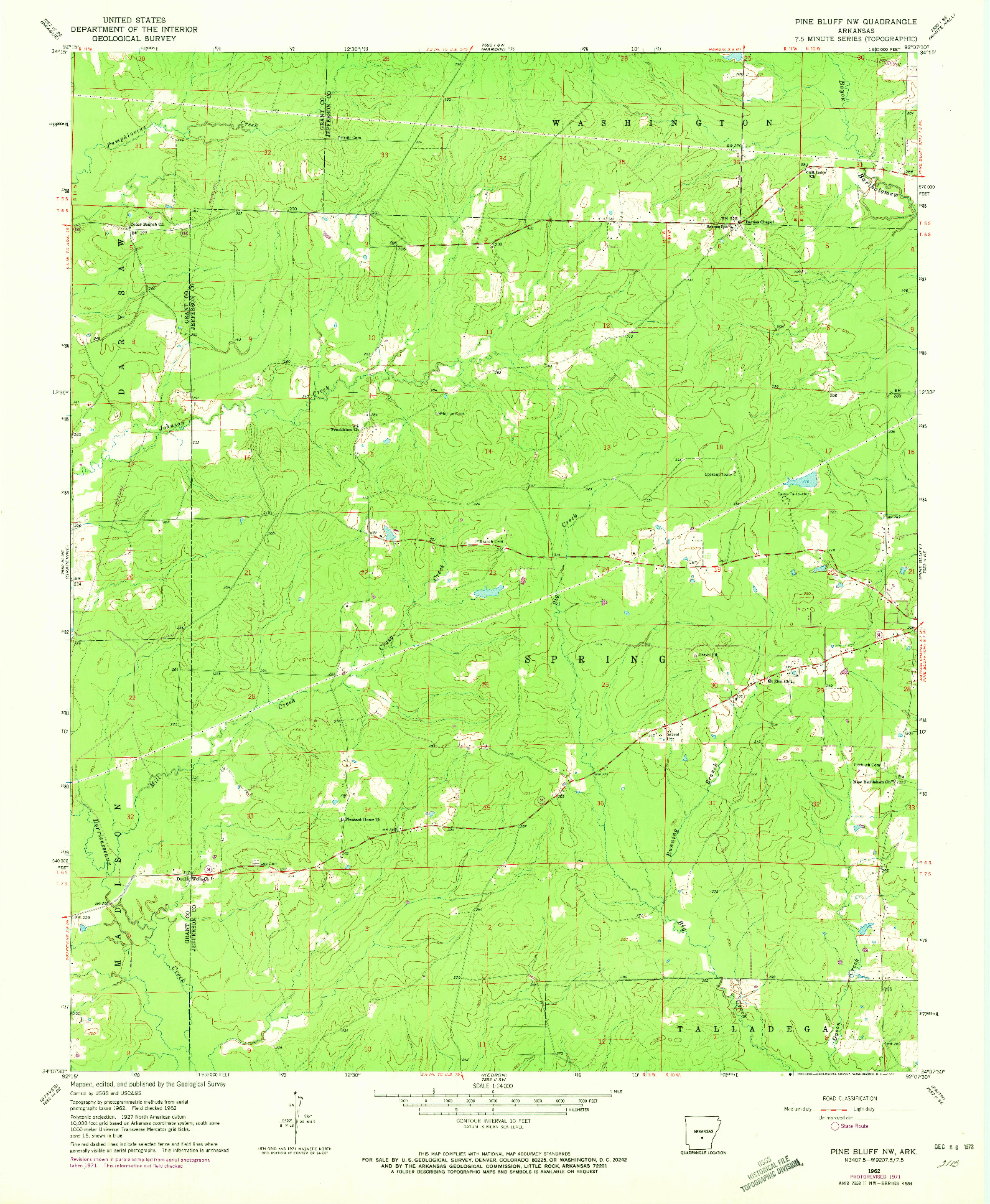 USGS 1:24000-SCALE QUADRANGLE FOR PINE BLUFF NW, AR 1962