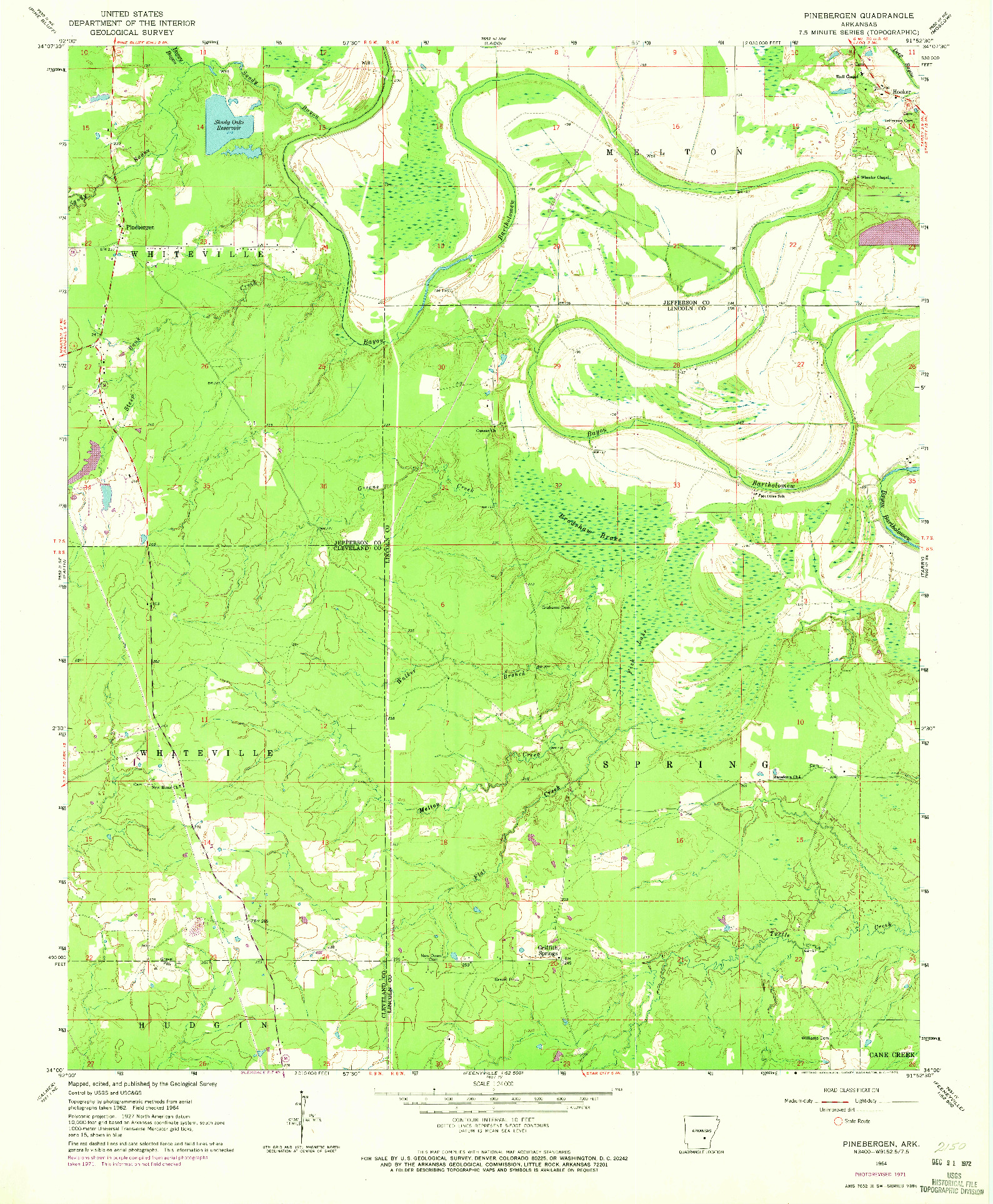 USGS 1:24000-SCALE QUADRANGLE FOR PINEBERGEN, AR 1964