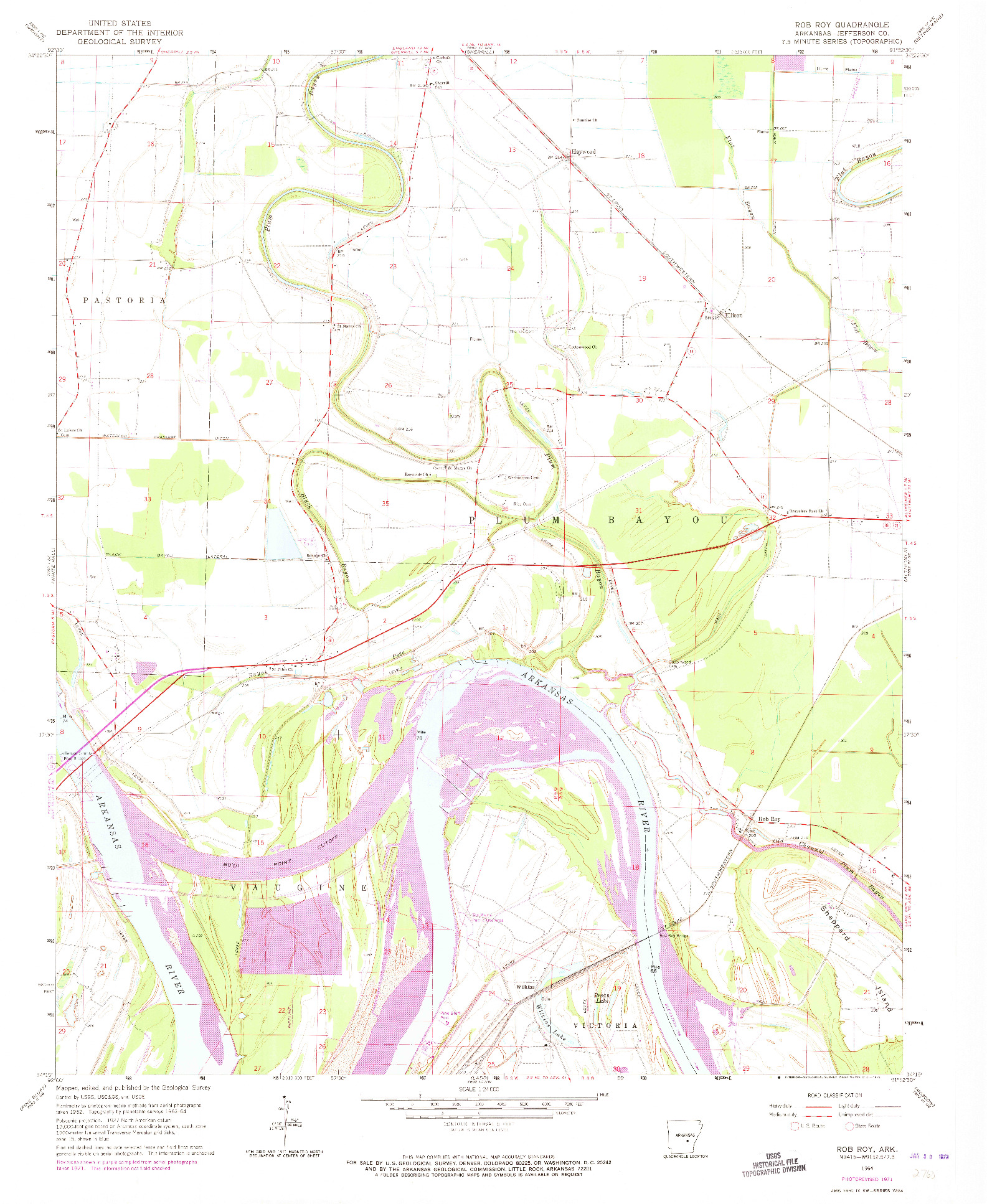 USGS 1:24000-SCALE QUADRANGLE FOR ROB ROY, AR 1964