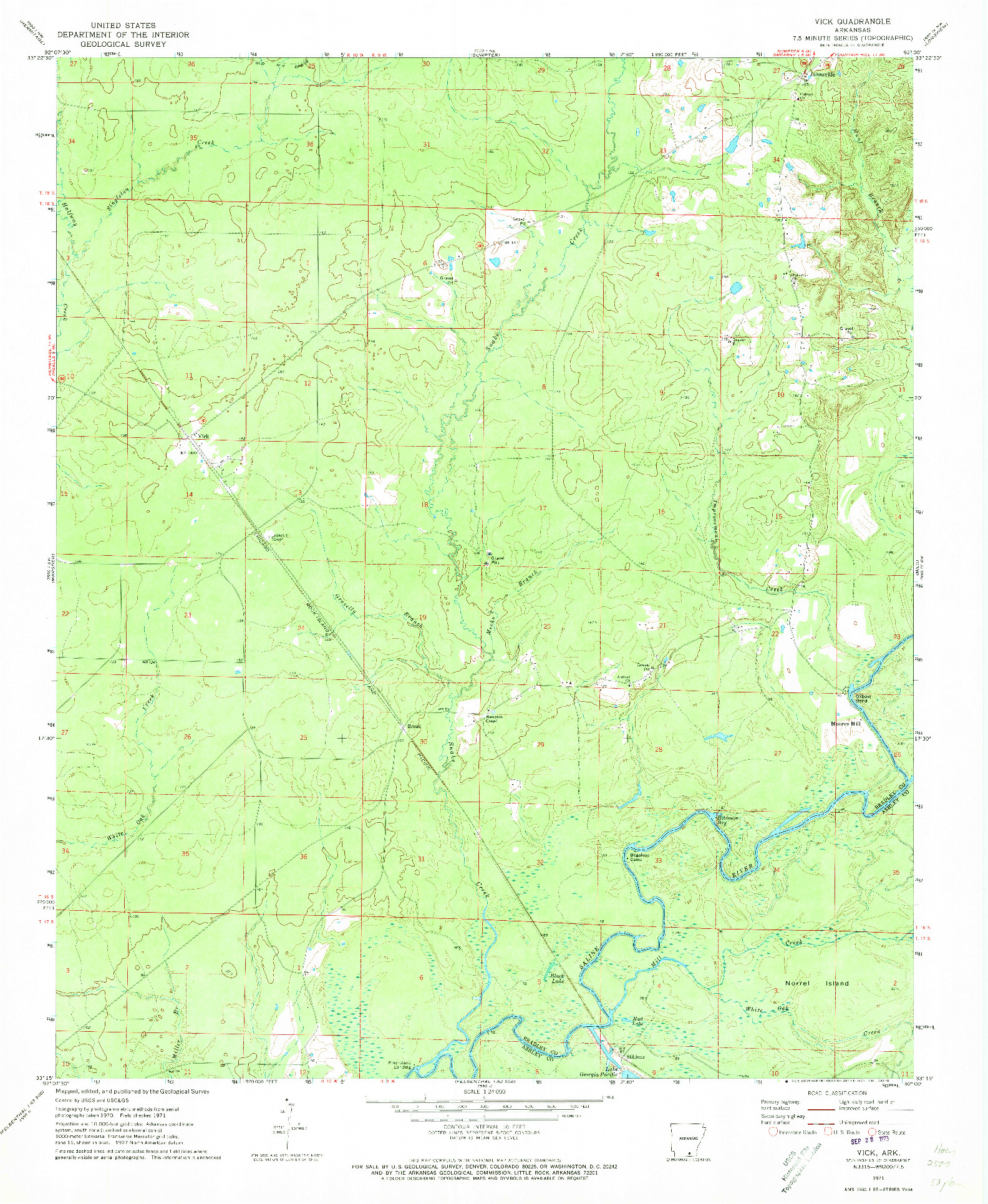 USGS 1:24000-SCALE QUADRANGLE FOR VICK, AR 1971