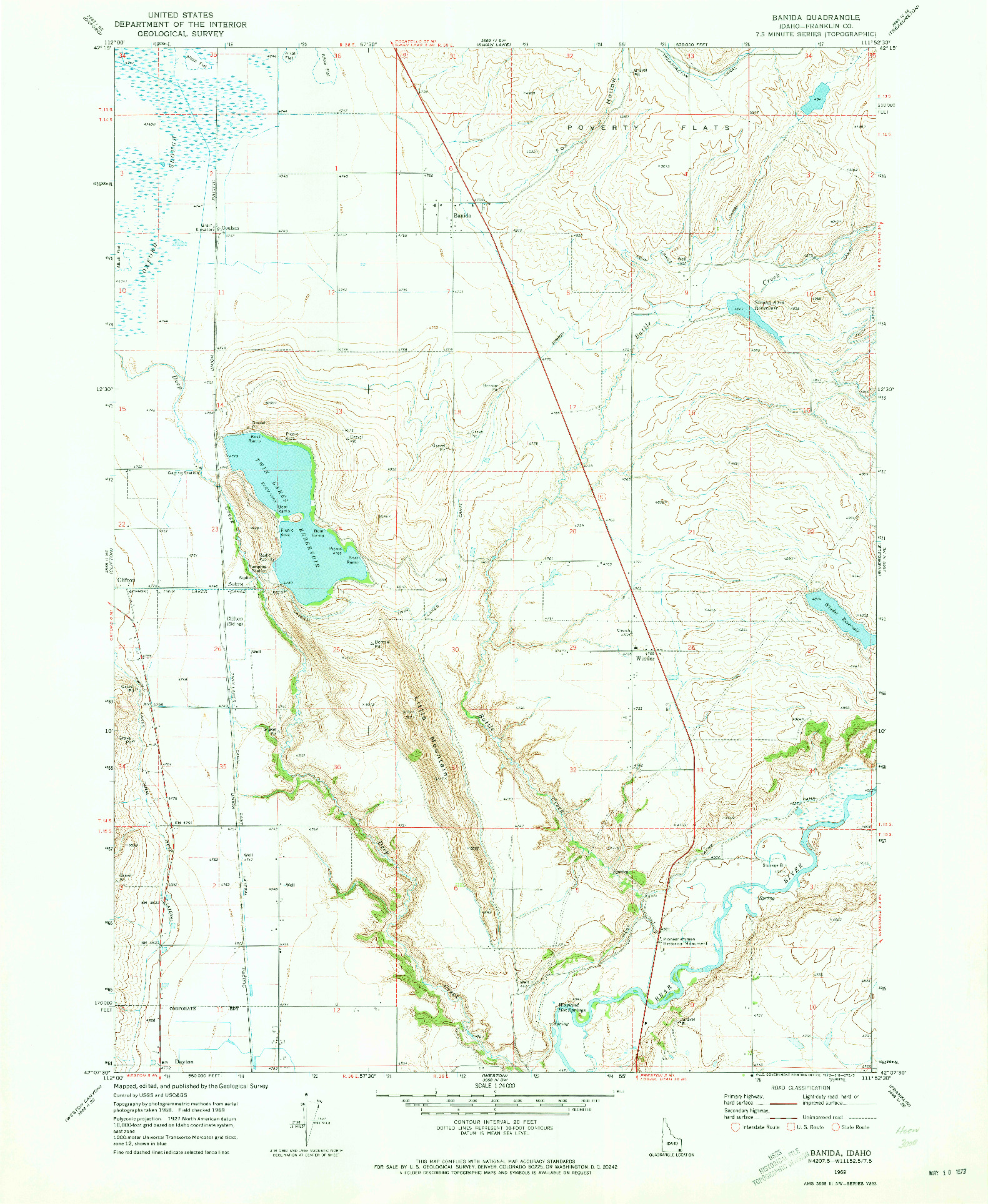 USGS 1:24000-SCALE QUADRANGLE FOR BANIDA, ID 1969