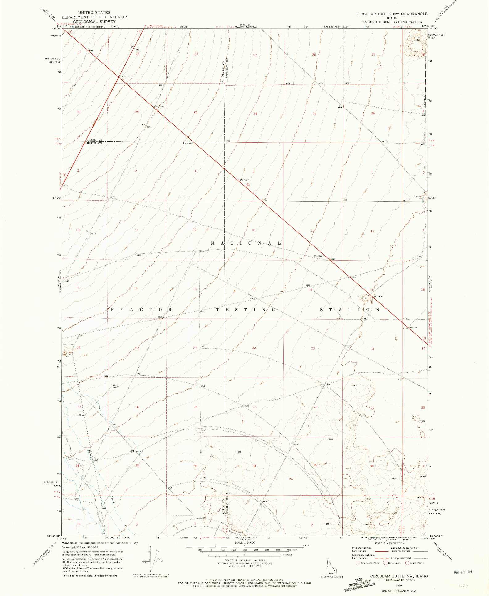 USGS 1:24000-SCALE QUADRANGLE FOR CIRCULAR BUTTE NW, ID 1969