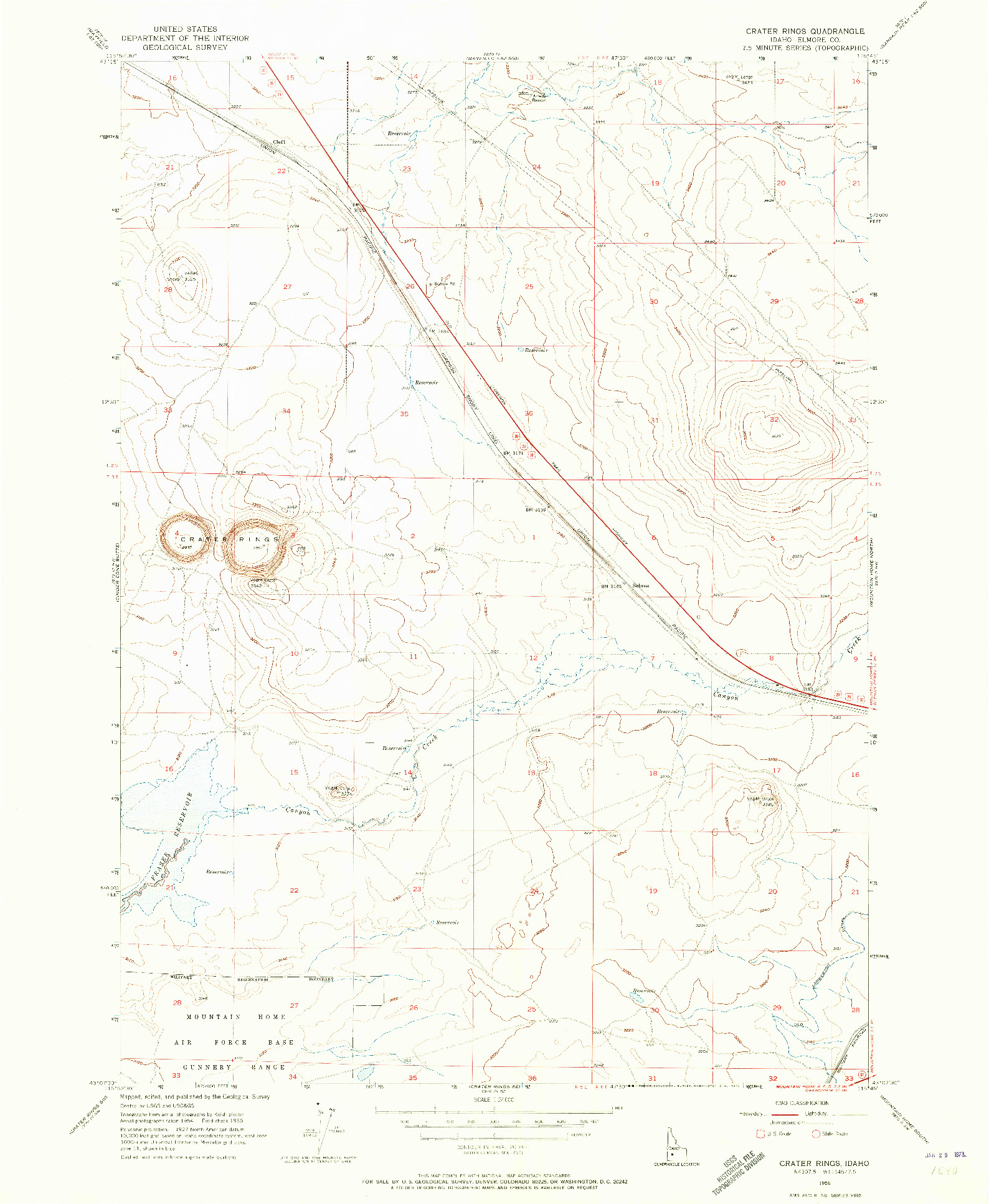 USGS 1:24000-SCALE QUADRANGLE FOR CRATER RINGS, ID 1956