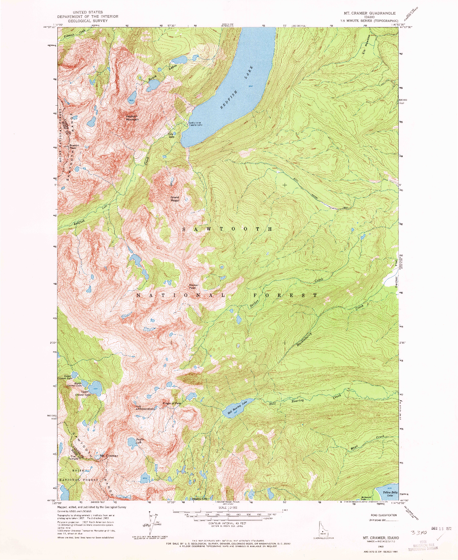 USGS 1:24000-SCALE QUADRANGLE FOR MT CRAMER, ID 1963