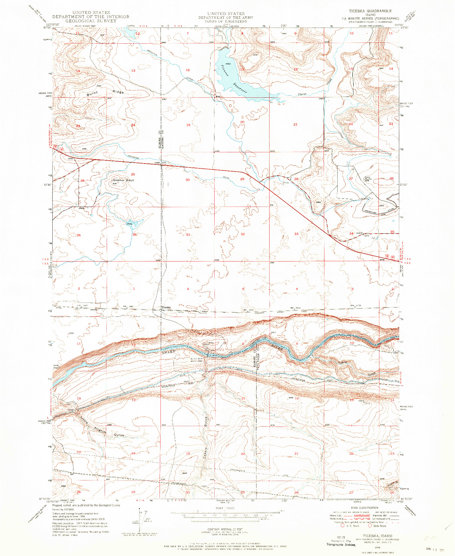 USGS 1:24000-SCALE QUADRANGLE FOR TICESKA, ID 1948