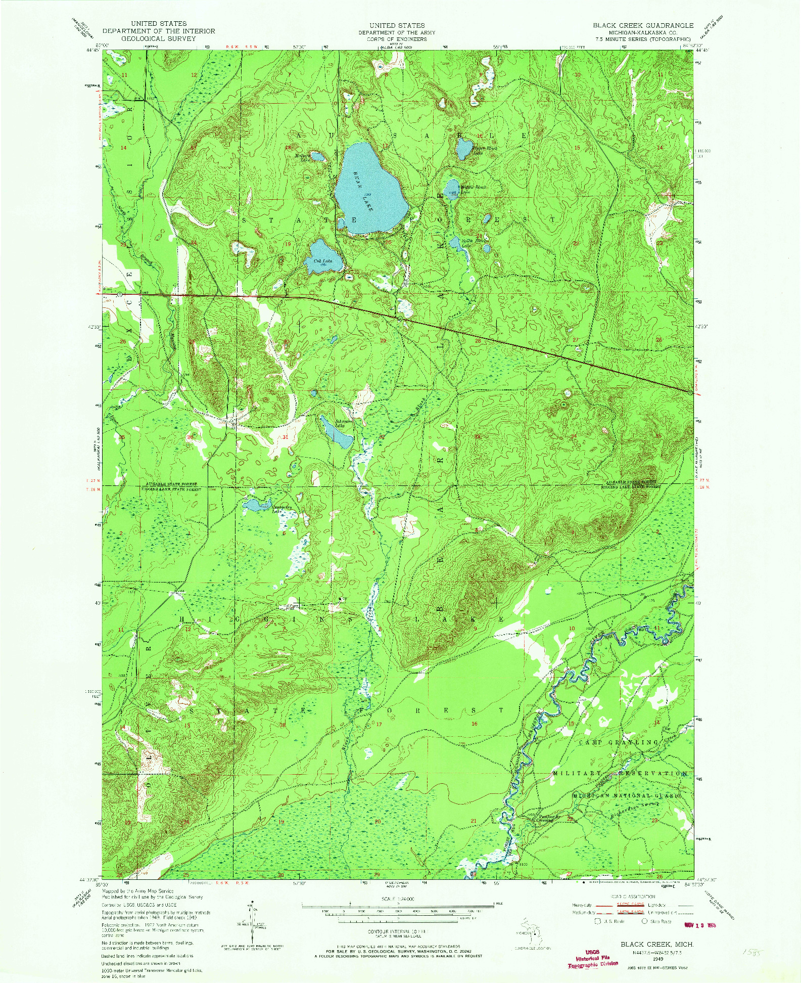 USGS 1:24000-SCALE QUADRANGLE FOR BLACK CREEK, MI 1949