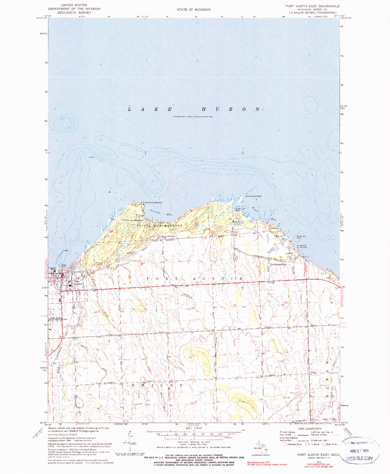 USGS 1:24000-SCALE QUADRANGLE FOR PORT AUSTIN EAST, MI 1970
