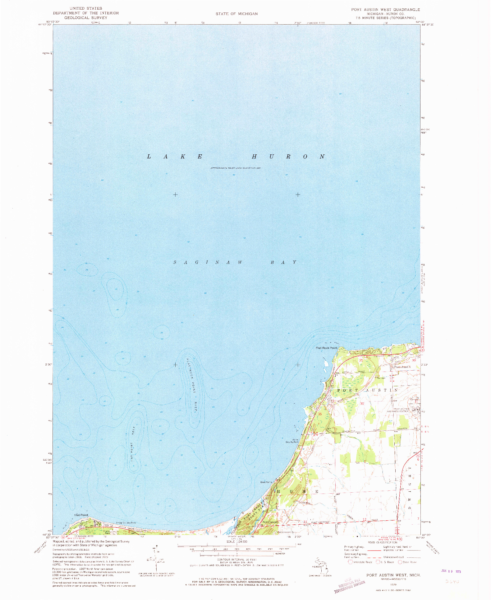 USGS 1:24000-SCALE QUADRANGLE FOR PORT AUSTIN WEST, MI 1970