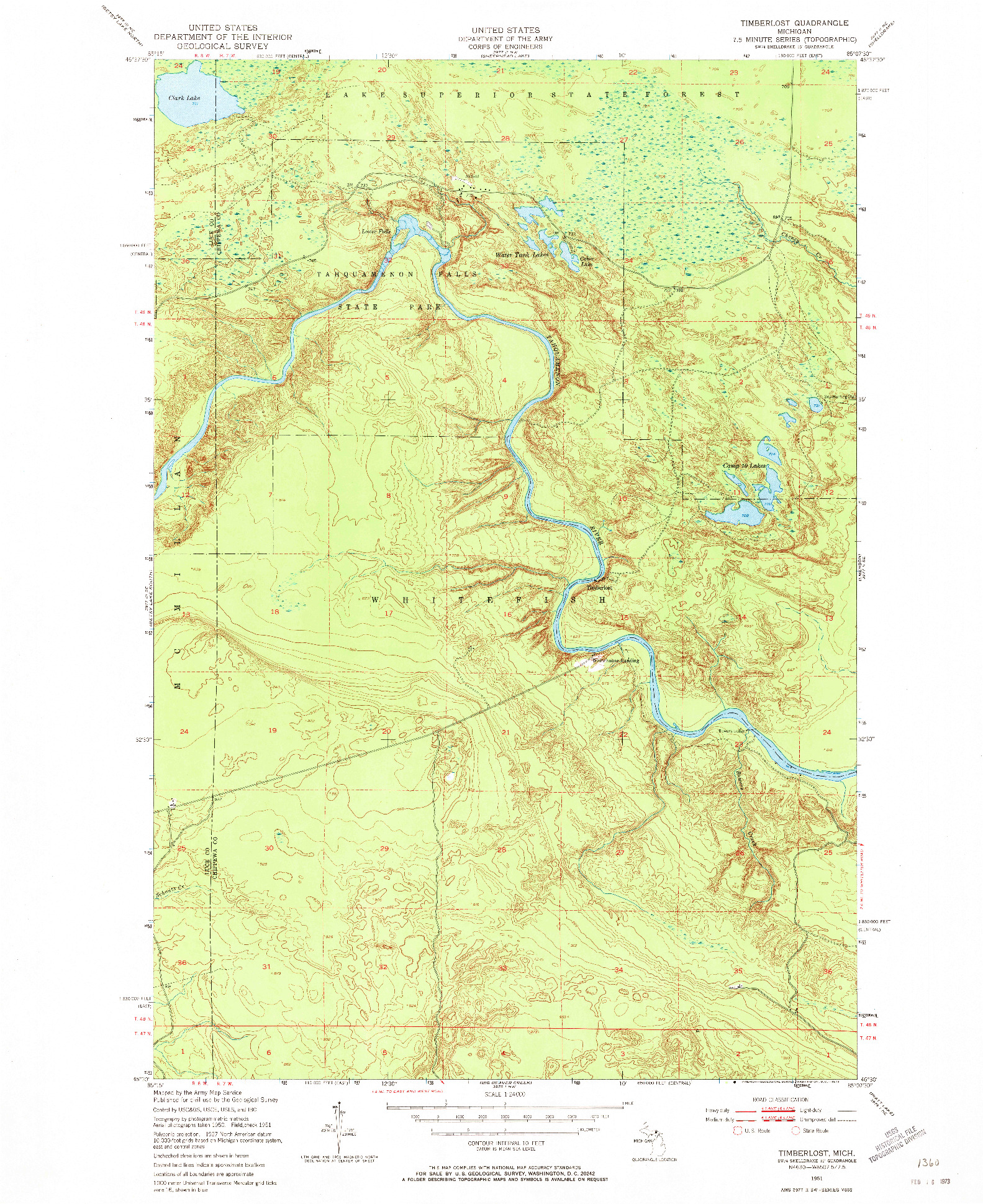 USGS 1:24000-SCALE QUADRANGLE FOR TIMBERLOST, MI 1951