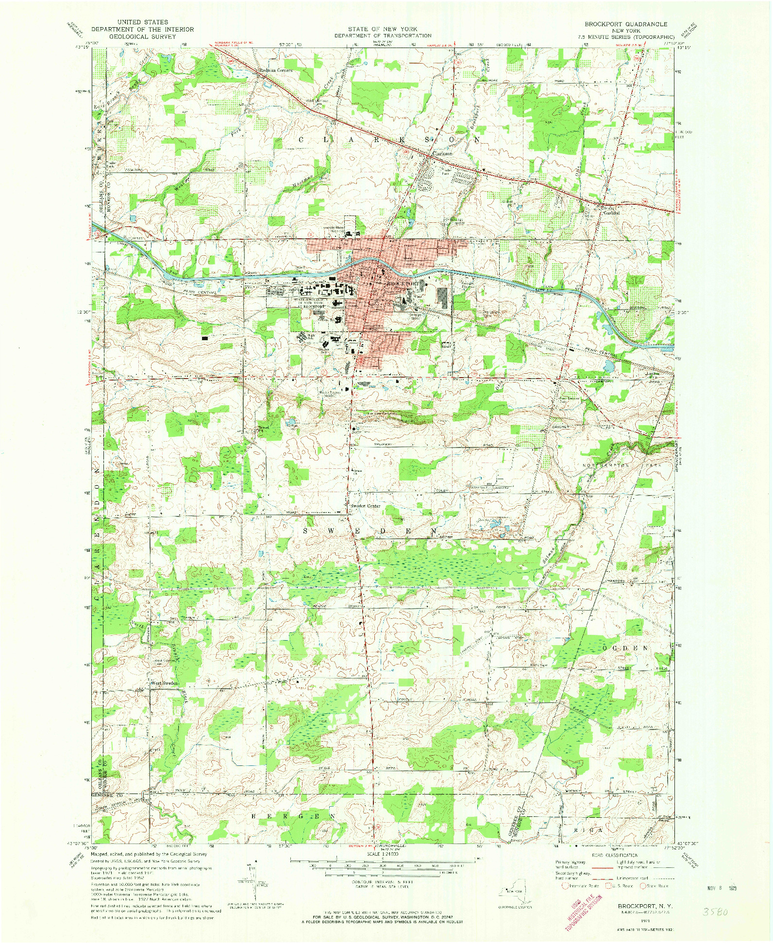 USGS 1:24000-SCALE QUADRANGLE FOR BROCKPORT, NY 1971