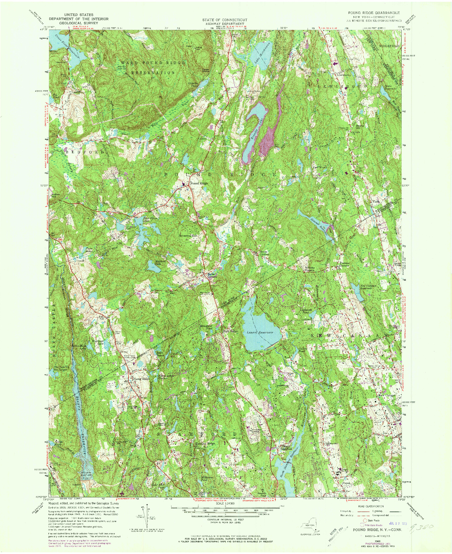 USGS 1:24000-SCALE QUADRANGLE FOR POUND RIDGE, NY 1960