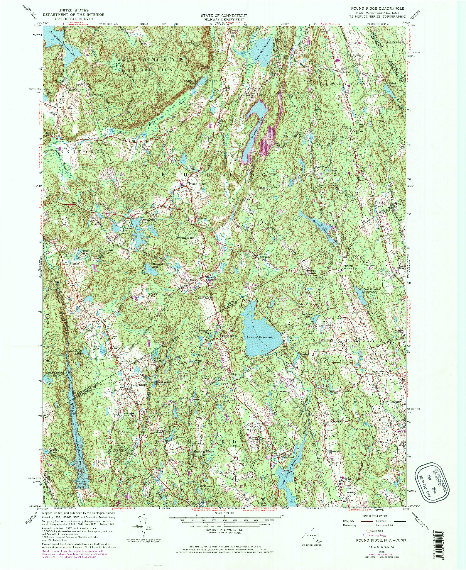 USGS 1:24000-SCALE QUADRANGLE FOR POUND RIDGE, NY 1960