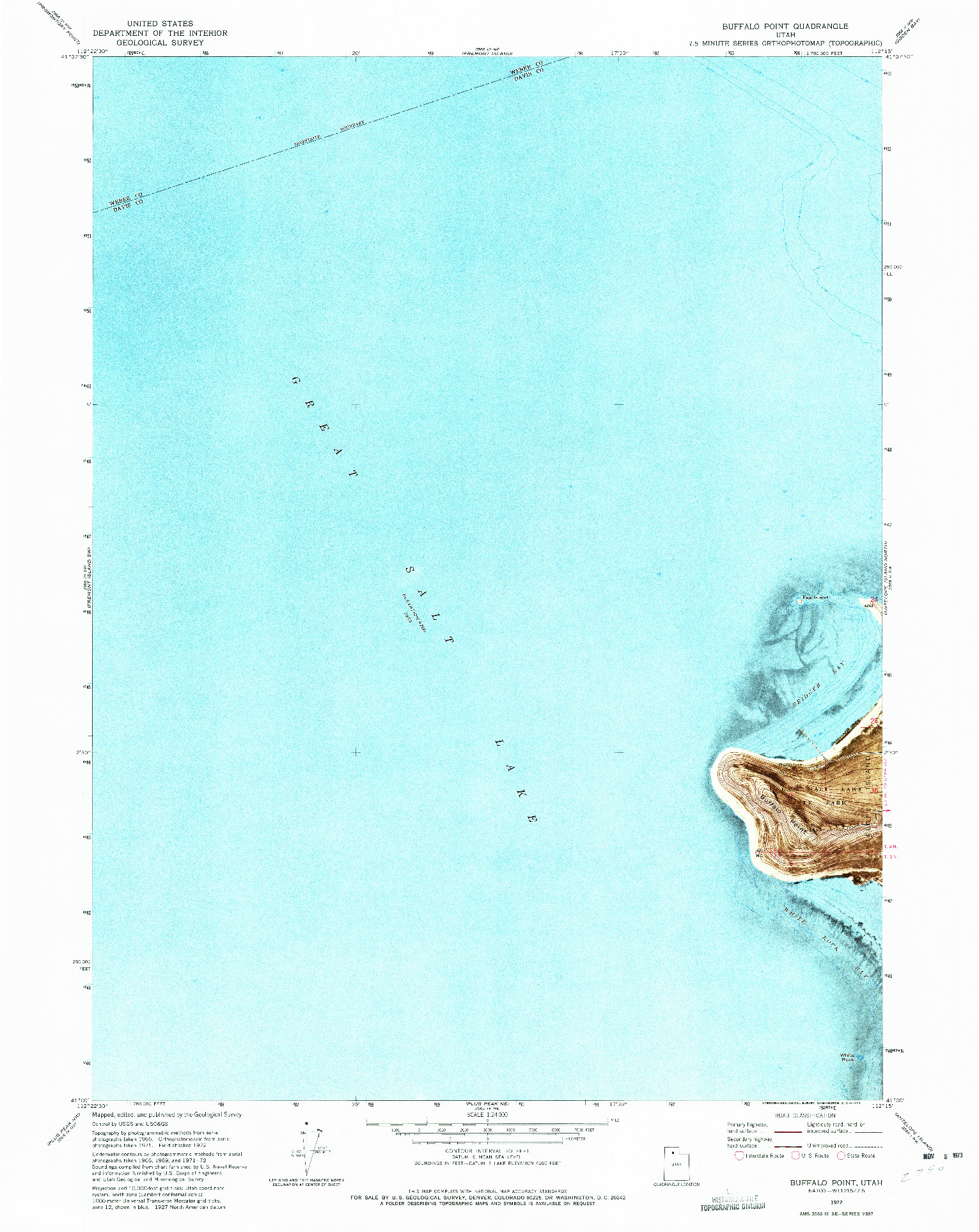 USGS 1:24000-SCALE QUADRANGLE FOR BUFFALO POINT, UT 1972