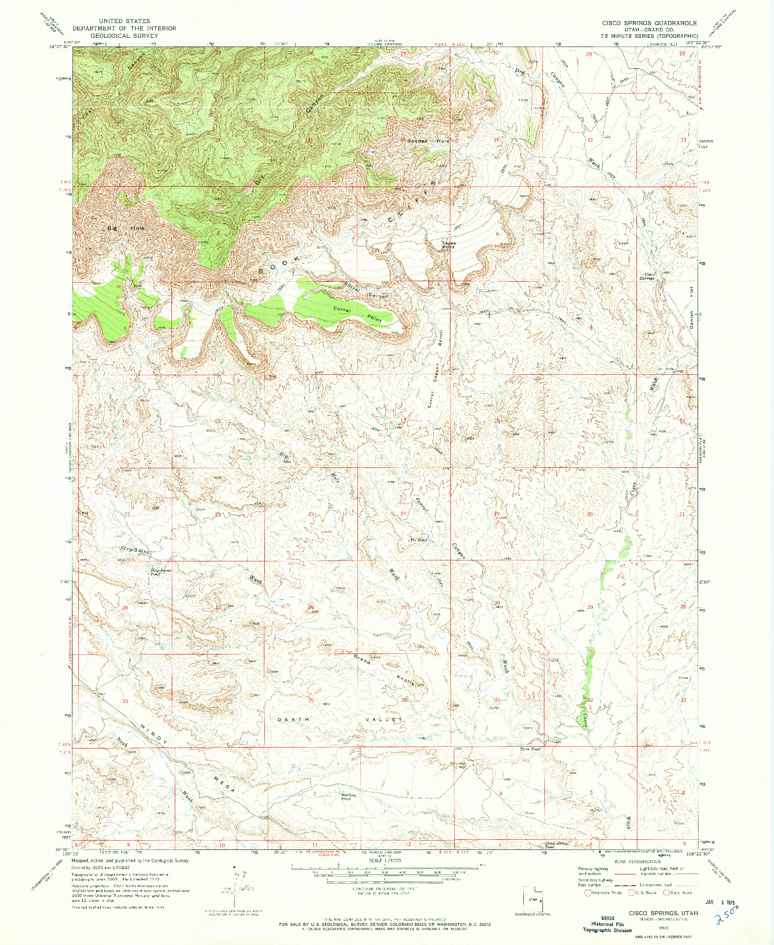 USGS 1:24000-SCALE QUADRANGLE FOR CISCO SPRINGS, UT 1970