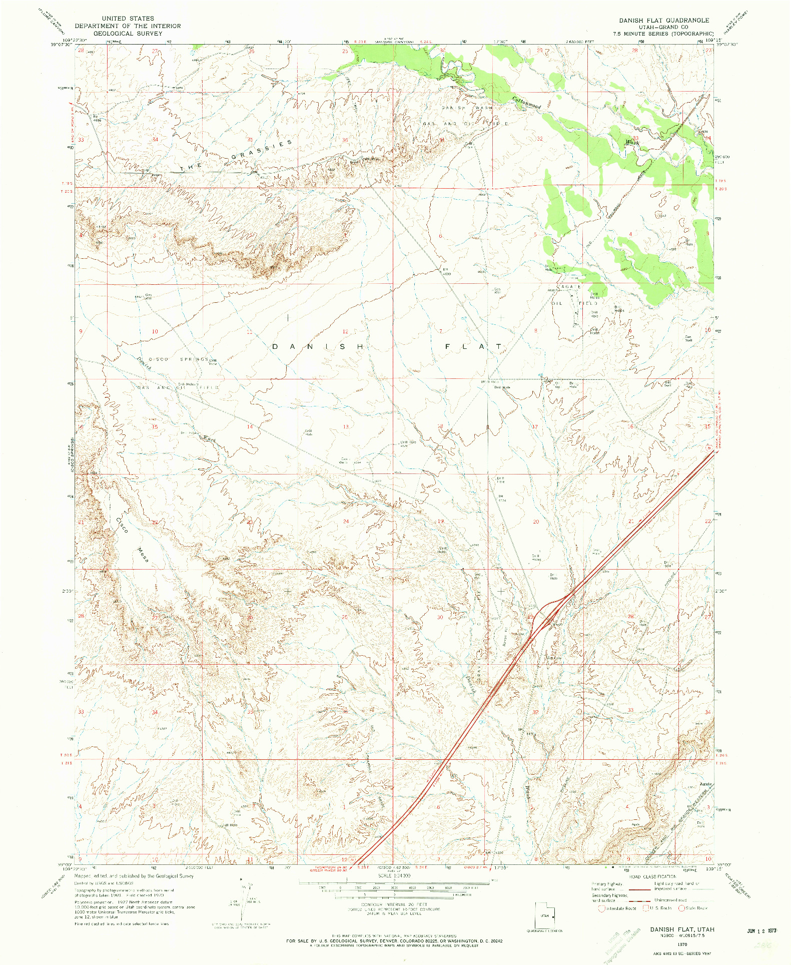 USGS 1:24000-SCALE QUADRANGLE FOR DANISH FLAT, UT 1970