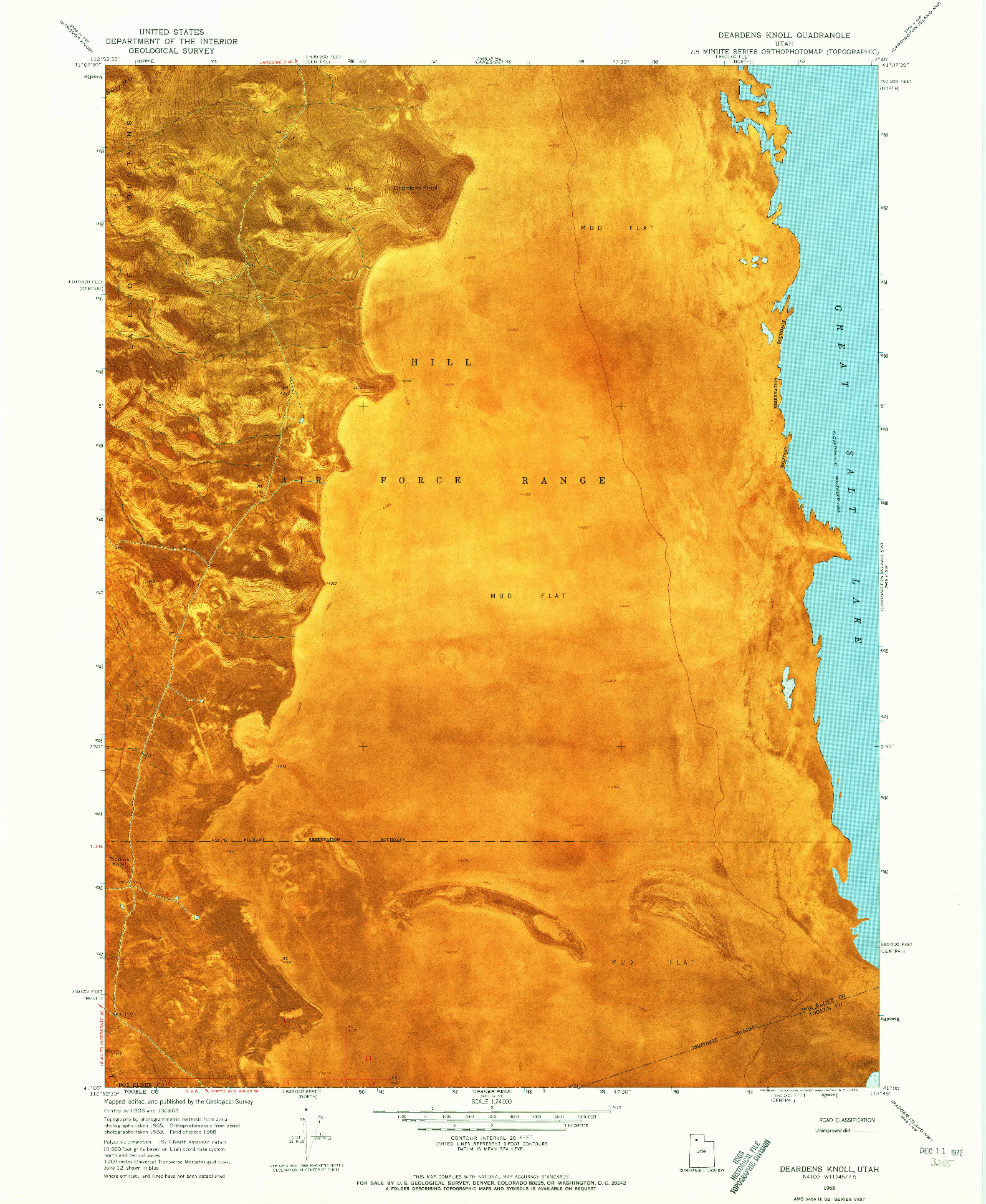 USGS 1:24000-SCALE QUADRANGLE FOR DEARDENS KNOLL, UT 1968