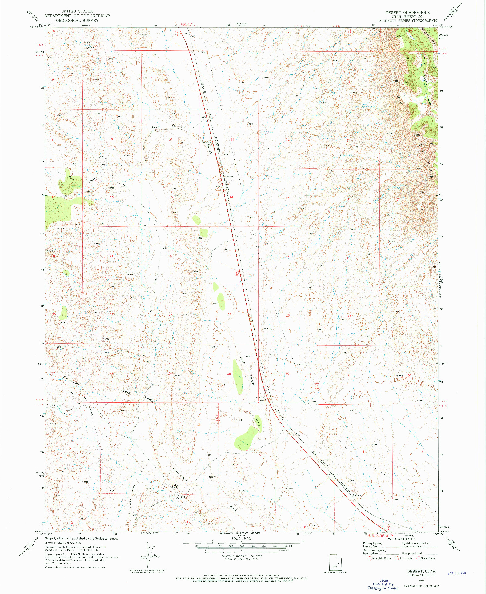 USGS 1:24000-SCALE QUADRANGLE FOR DESERT, UT 1969