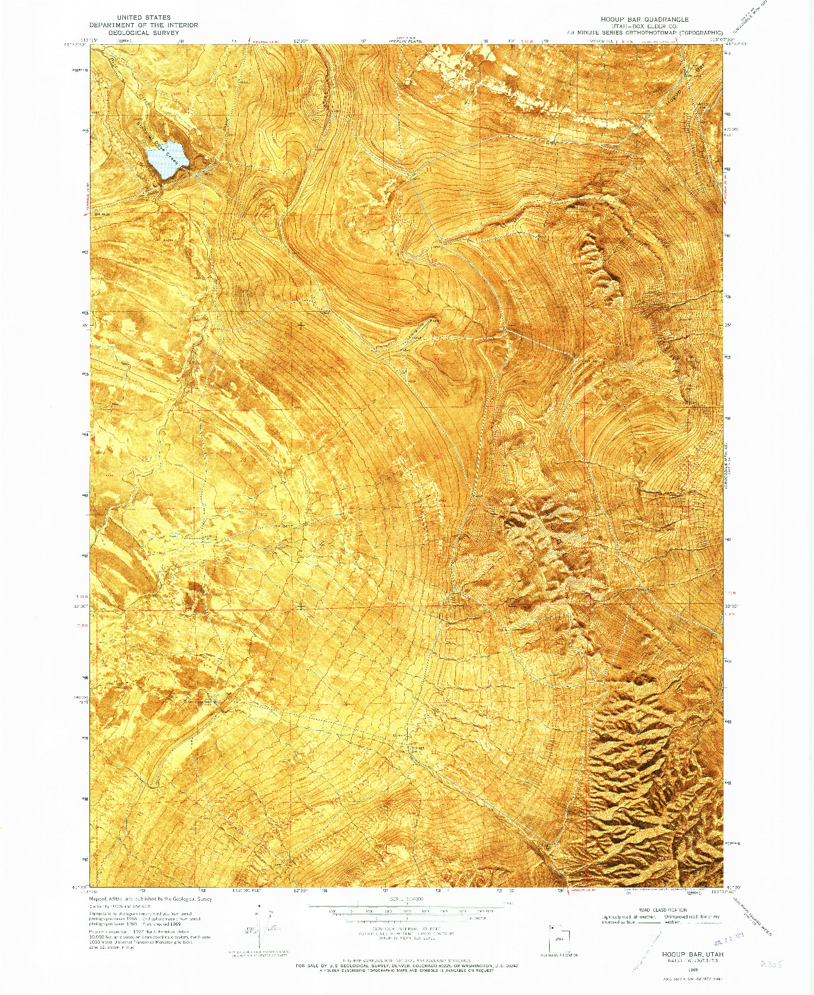 USGS 1:24000-SCALE QUADRANGLE FOR HOGUP BAR, UT 1969