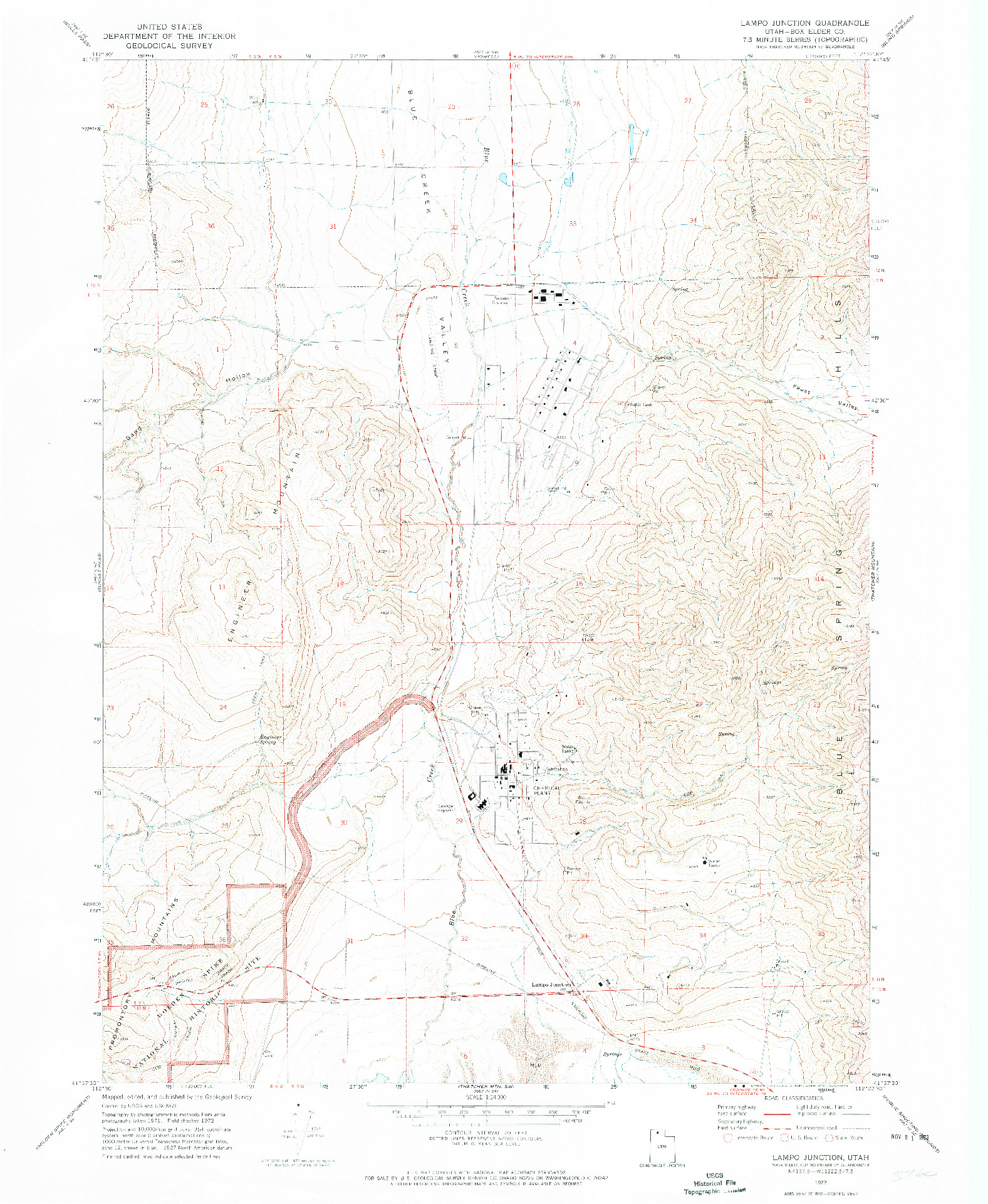 USGS 1:24000-SCALE QUADRANGLE FOR LAMPO JUNCTION, UT 1972