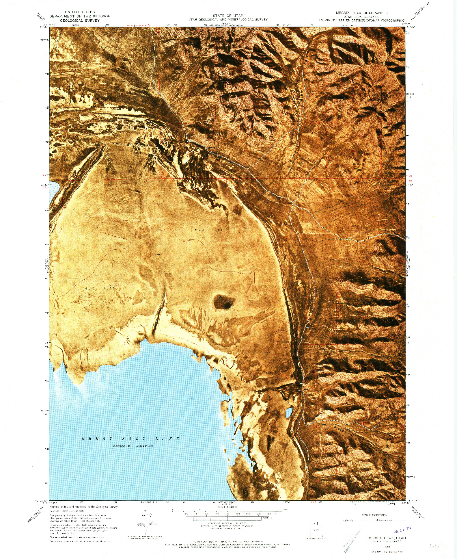 USGS 1:24000-SCALE QUADRANGLE FOR MESSIX PEAK, UT 1968