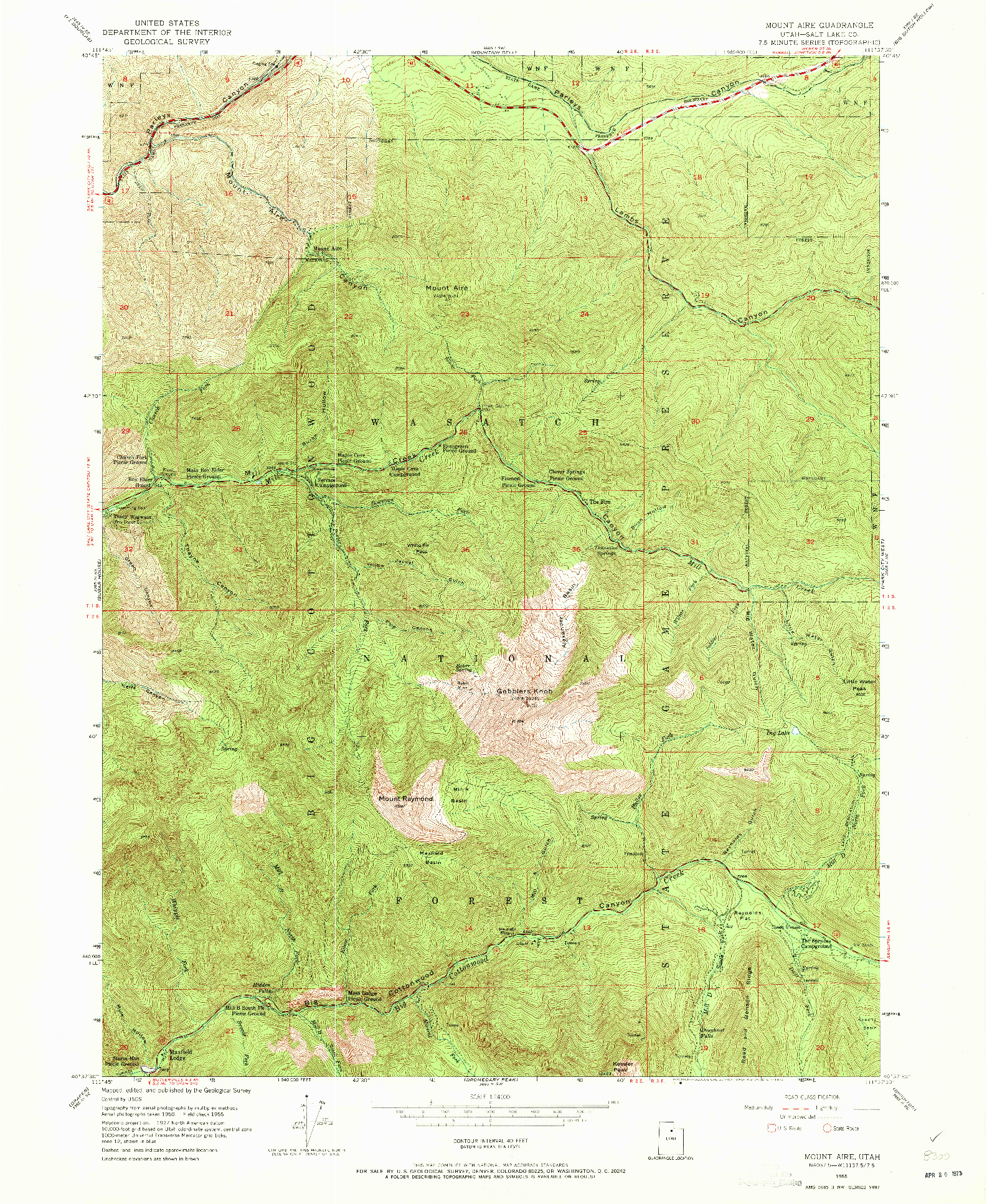 USGS 1:24000-SCALE QUADRANGLE FOR MOUNT AIRE, UT 1955