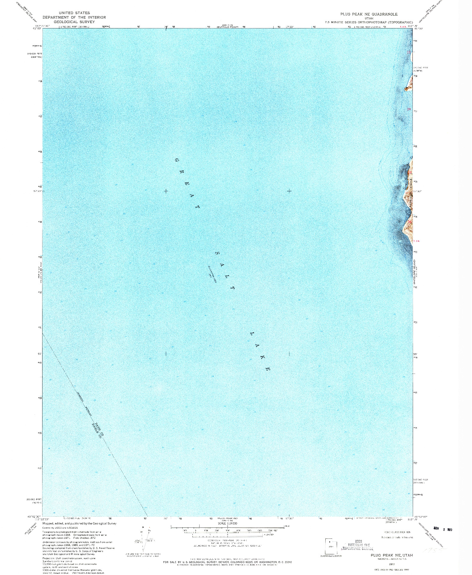 USGS 1:24000-SCALE QUADRANGLE FOR PLUG PEAK NE, UT 1972