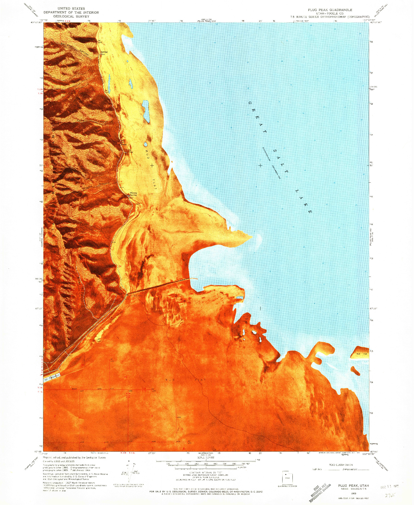 USGS 1:24000-SCALE QUADRANGLE FOR PLUG PEAK, UT 1968