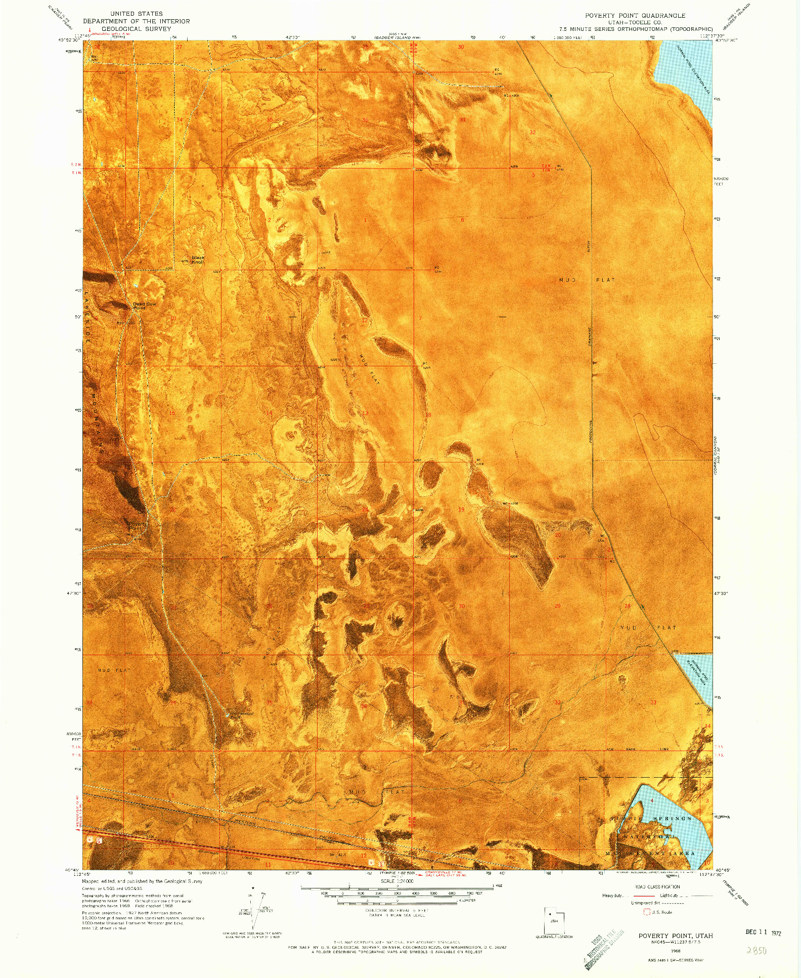 USGS 1:24000-SCALE QUADRANGLE FOR POVERTY POINT, UT 1968