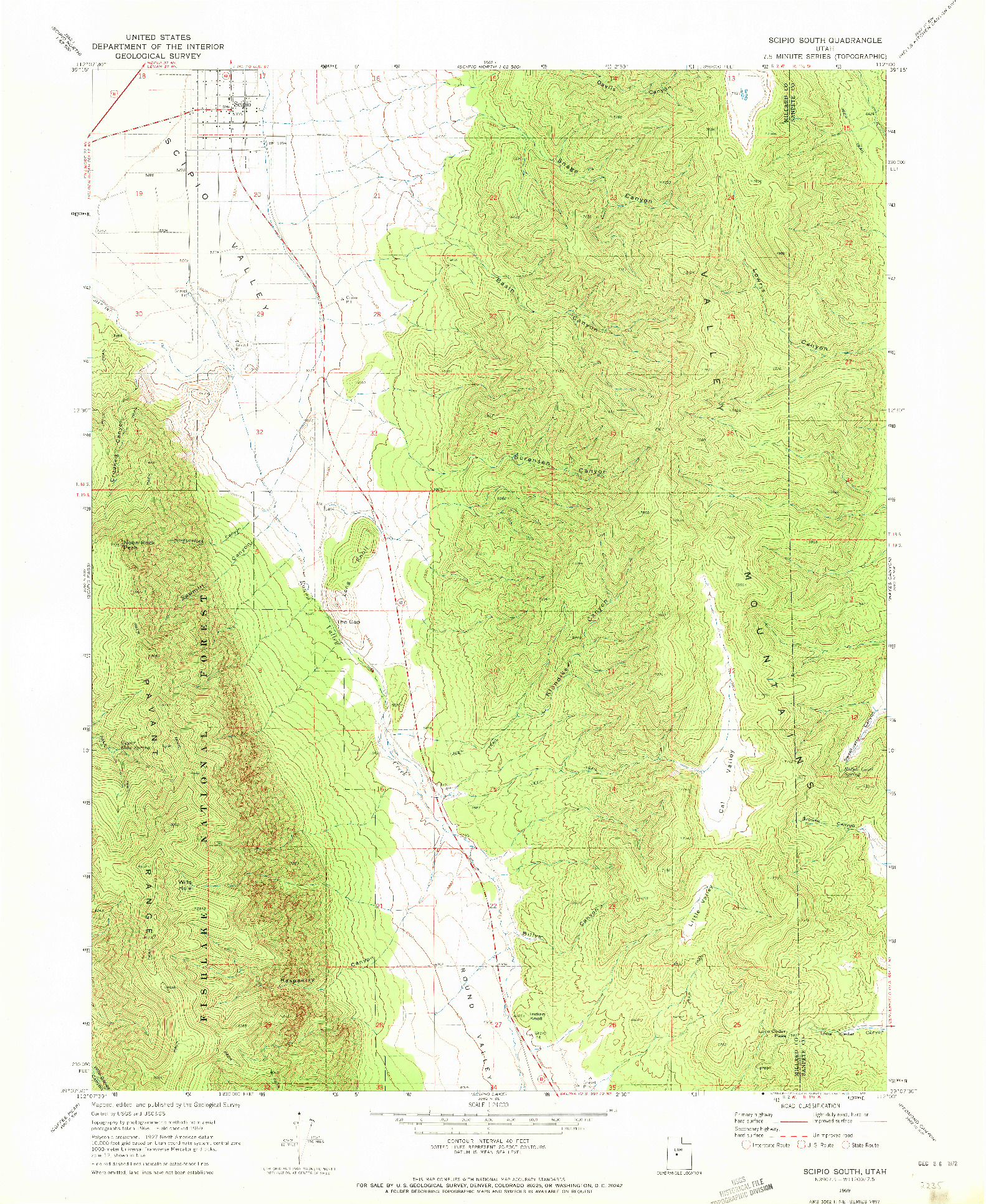 USGS 1:24000-SCALE QUADRANGLE FOR SCIPIO SOUTH, UT 1969