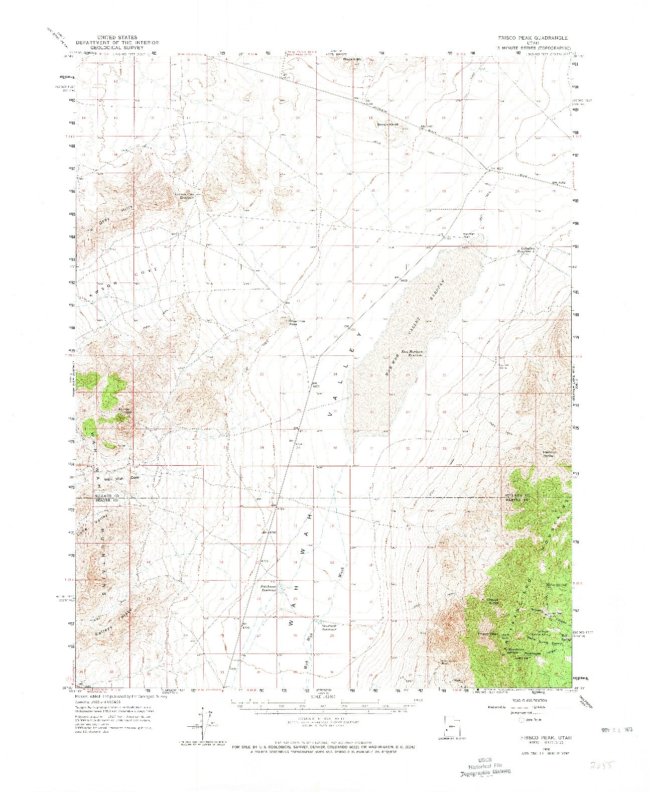 USGS 1:62500-SCALE QUADRANGLE FOR FRISCO PEAK, UT 1960