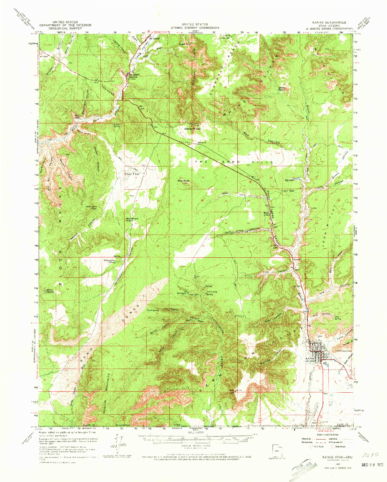USGS 1:62500-SCALE QUADRANGLE FOR KANAB, UT 1957