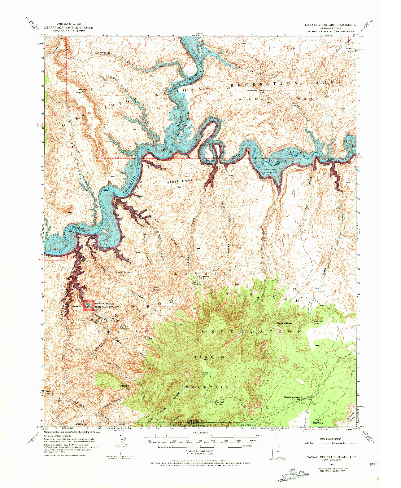 USGS 1:62500-SCALE QUADRANGLE FOR NAVAJO MOUNTAIN, UT 1953