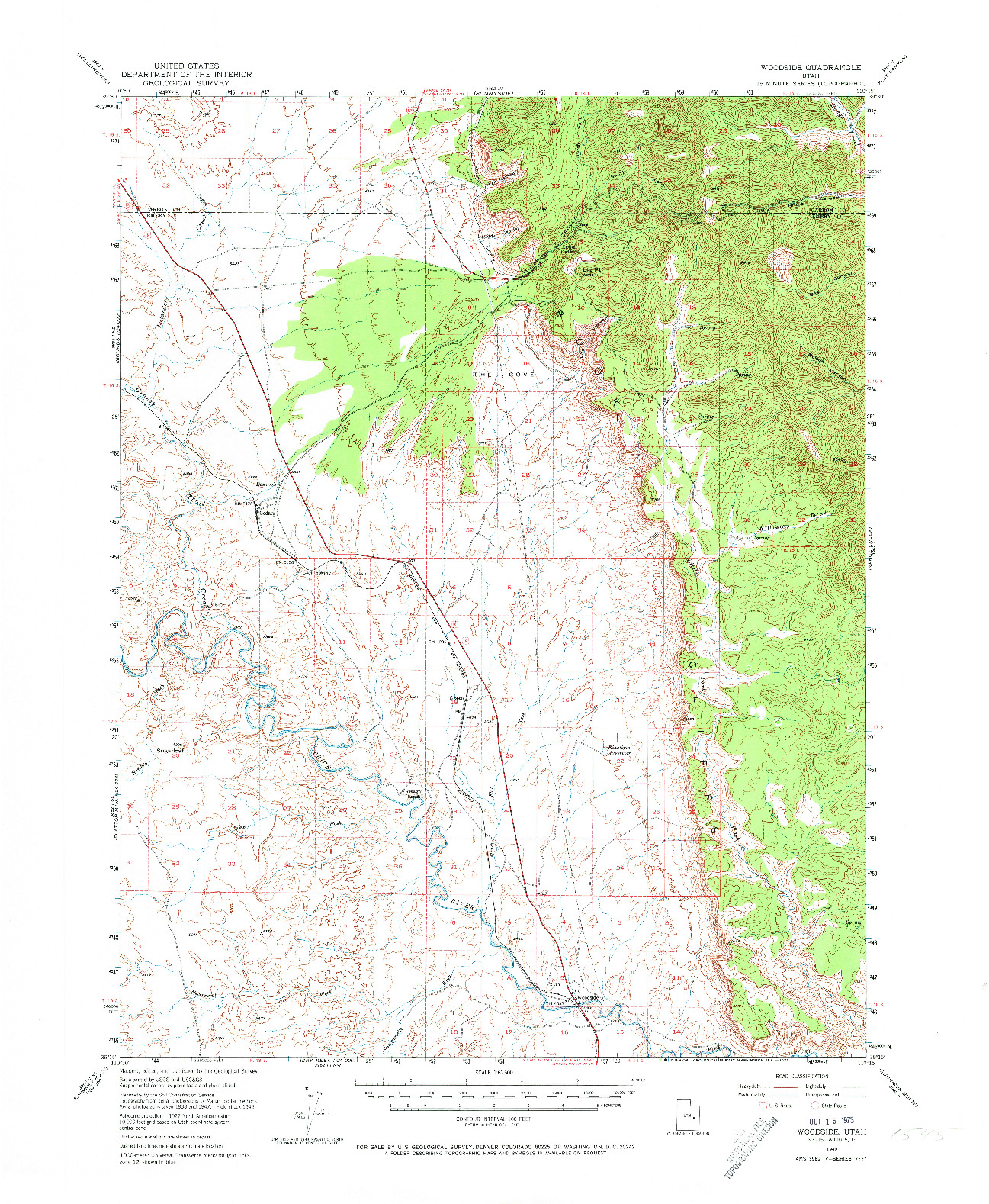 USGS 1:62500-SCALE QUADRANGLE FOR WOODSIDE, UT 1949