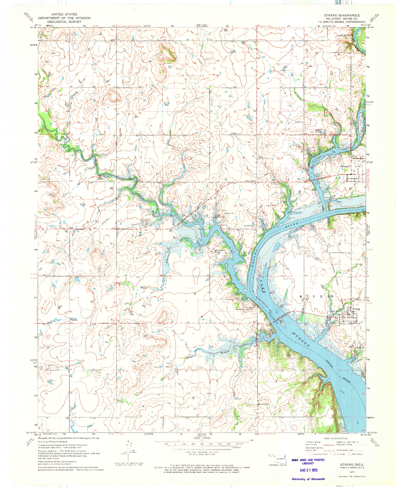USGS 1:24000-SCALE QUADRANGLE FOR STRANG, OK 1971
