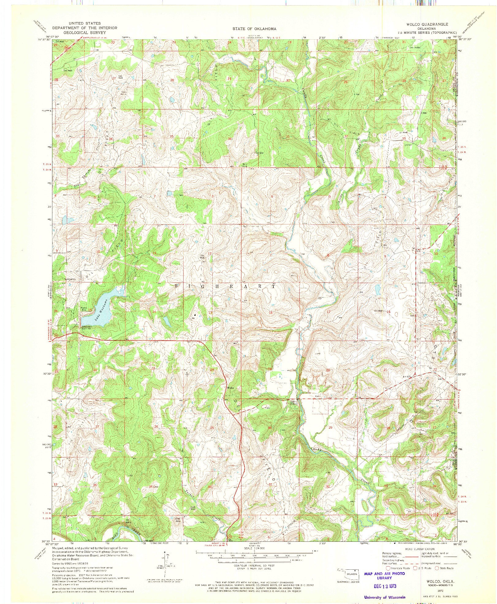 USGS 1:24000-SCALE QUADRANGLE FOR WOLCO, OK 1972