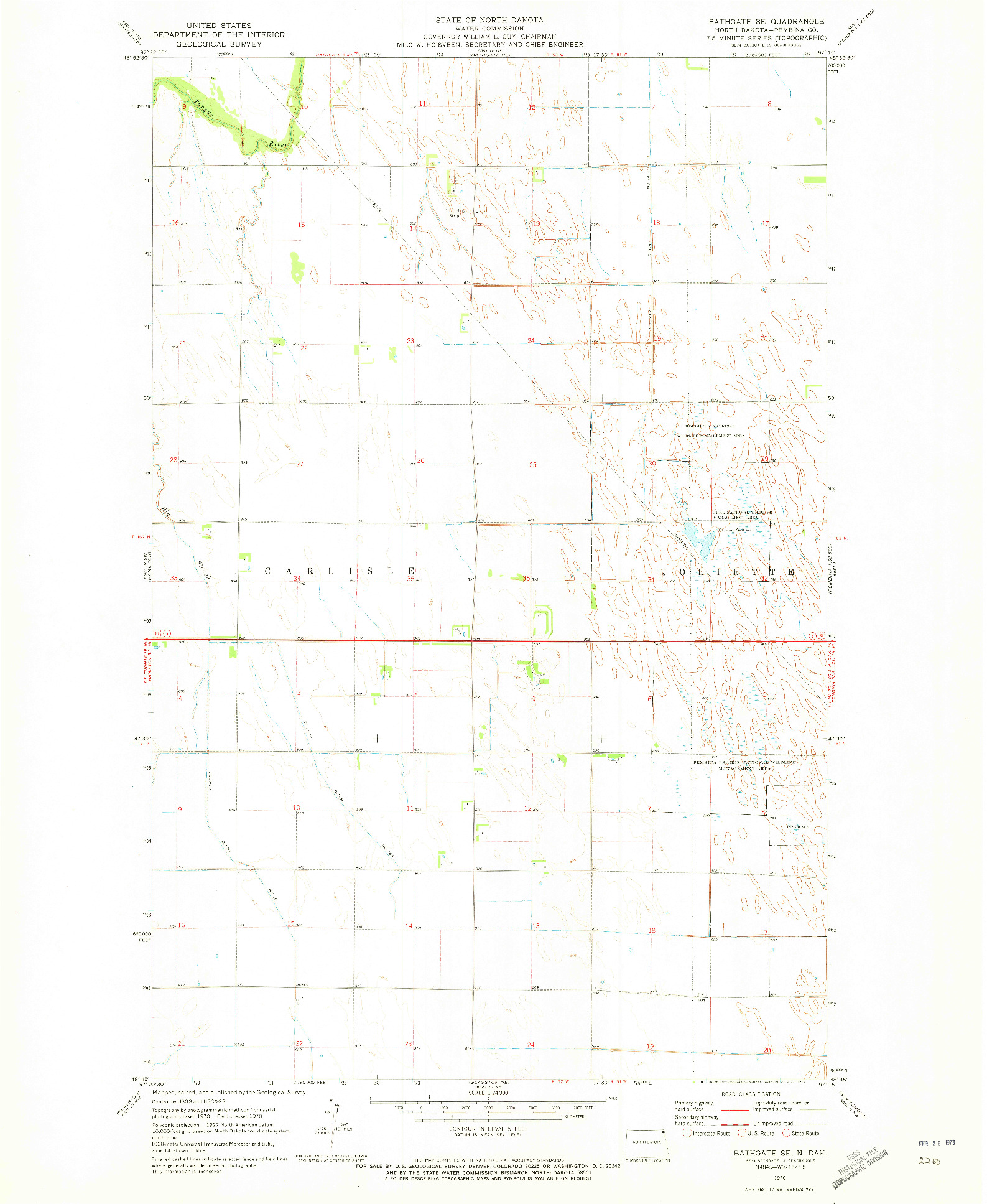 USGS 1:24000-SCALE QUADRANGLE FOR BATHGATE SE, ND 1970