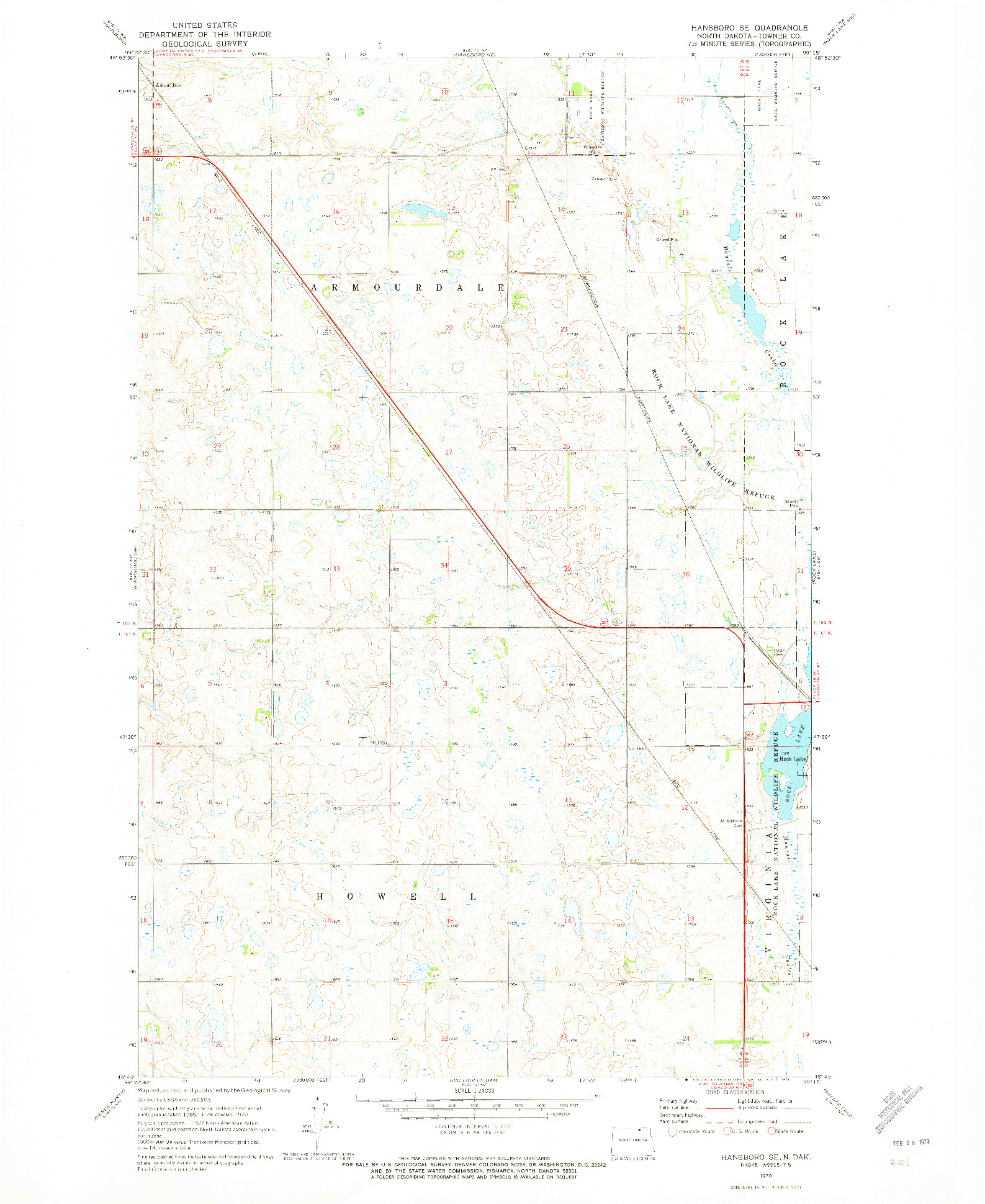 USGS 1:24000-SCALE QUADRANGLE FOR HANSBORO SE, ND 1970