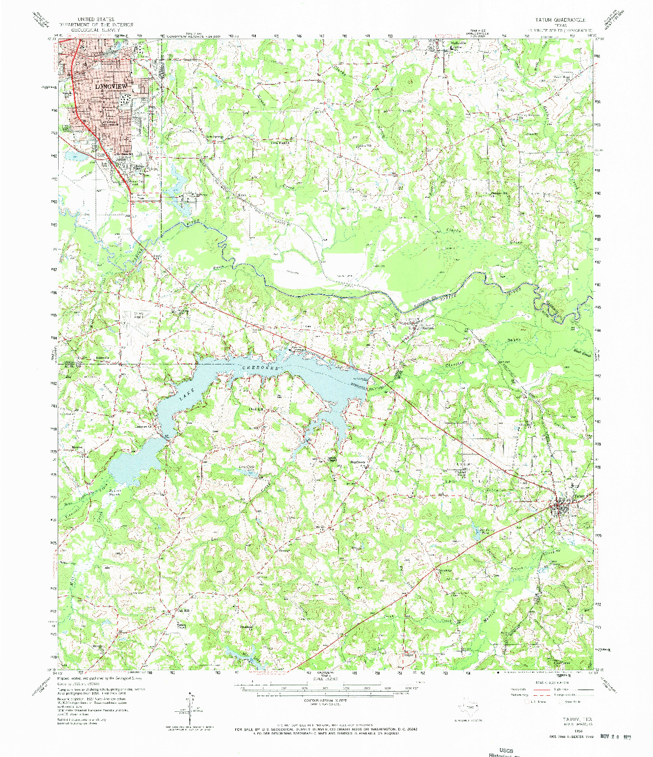 USGS 1:62500-SCALE QUADRANGLE FOR TATUM, TX 1958