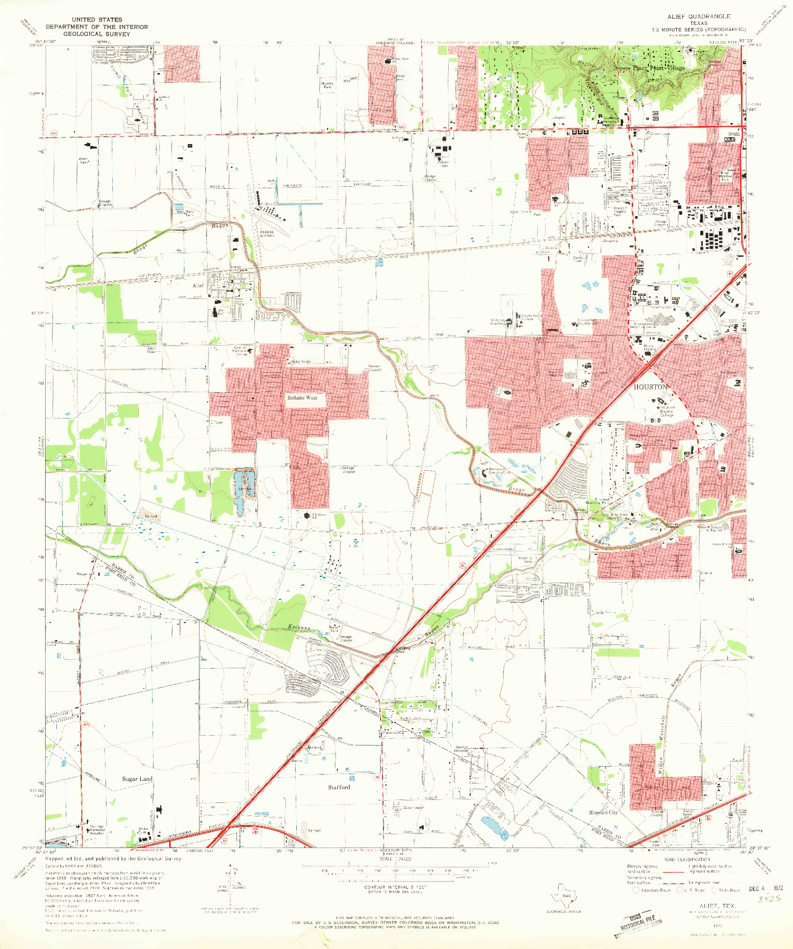 USGS 1:24000-SCALE QUADRANGLE FOR ALIEF, TX 1970