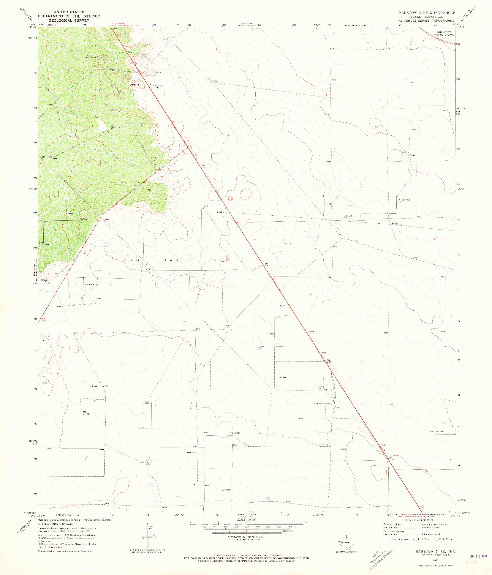 USGS 1:24000-SCALE QUADRANGLE FOR BARSTOW 3 NE, TX 1970