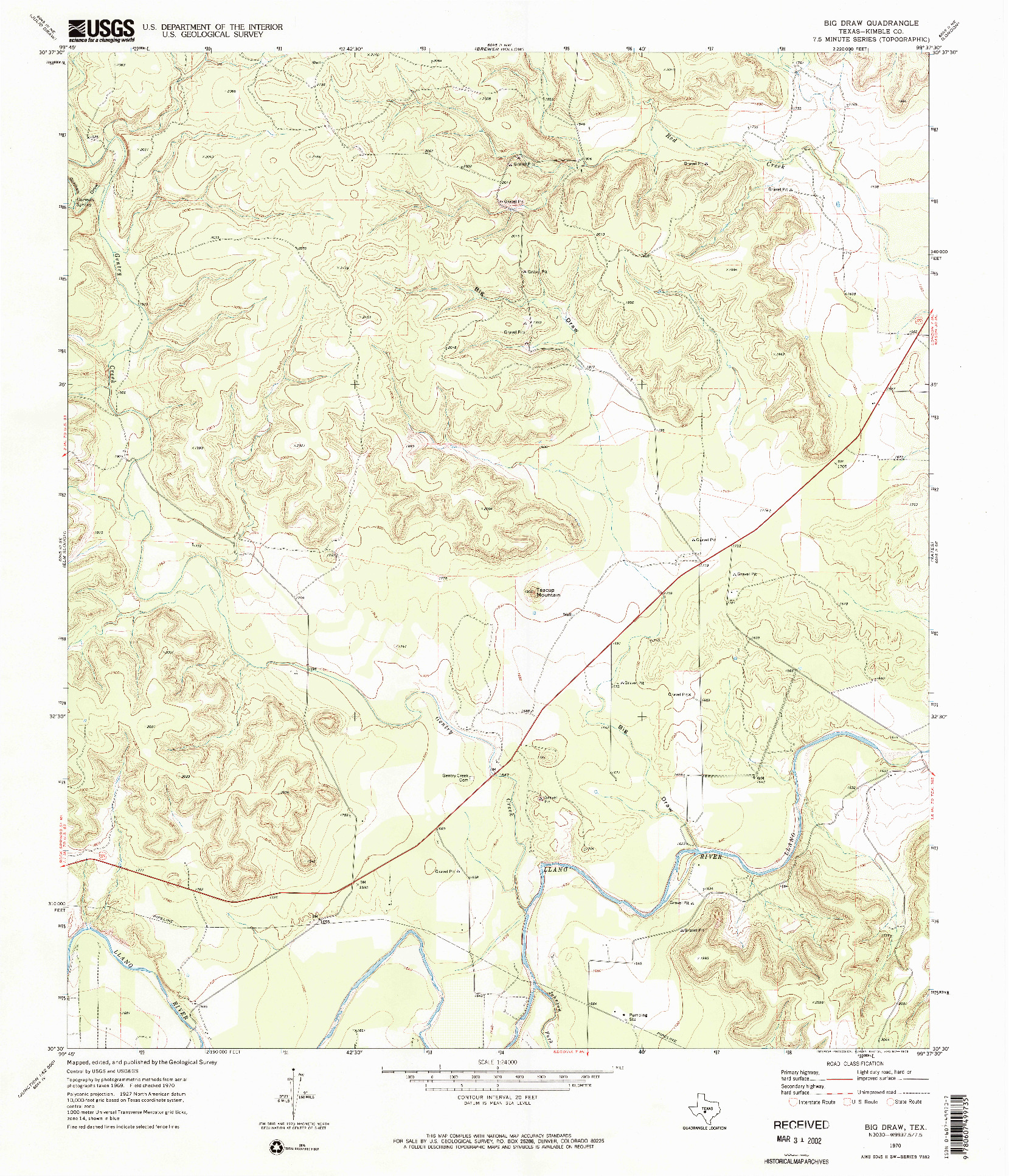 USGS 1:24000-SCALE QUADRANGLE FOR BIG DRAW, TX 1970