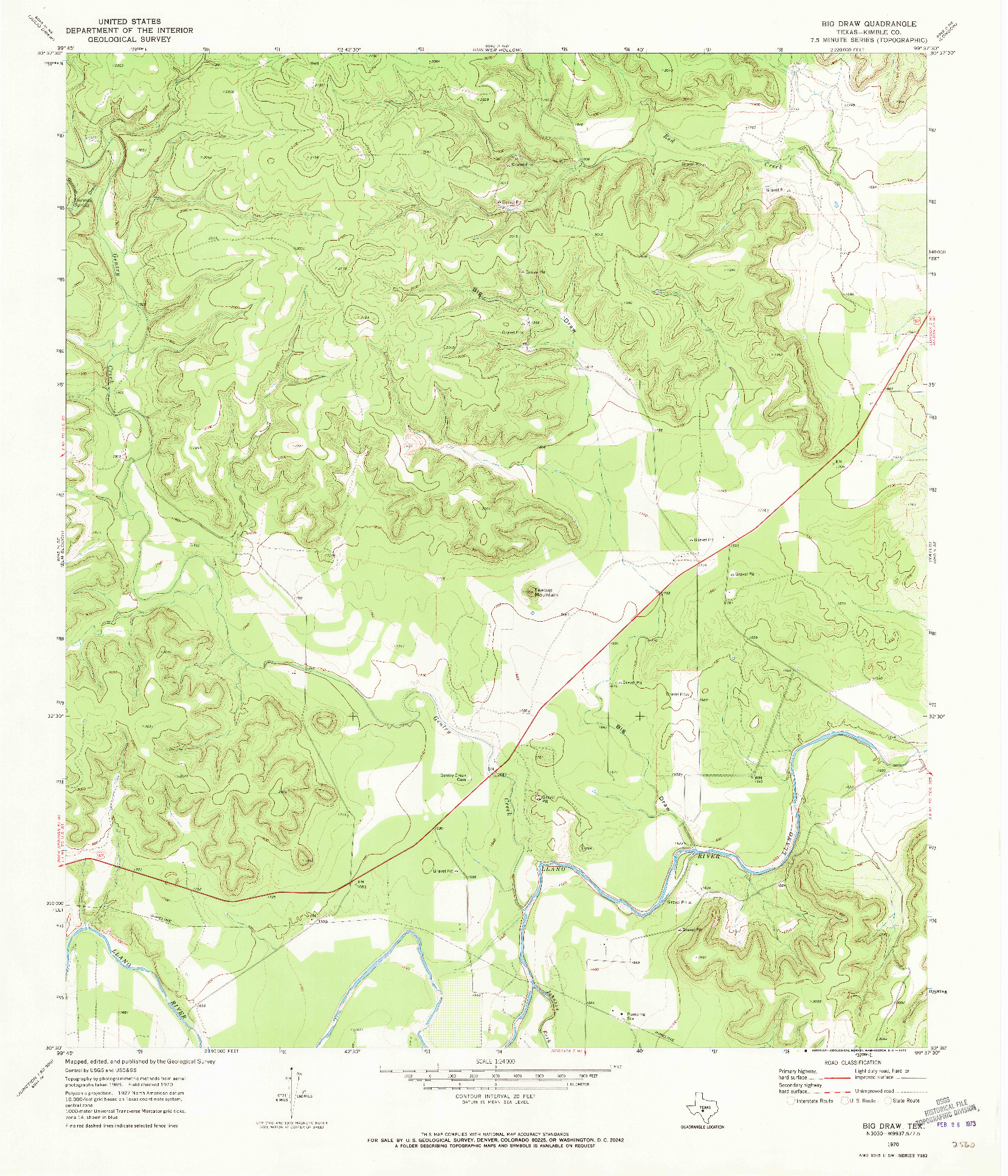 USGS 1:24000-SCALE QUADRANGLE FOR BIG DRAW, TX 1970