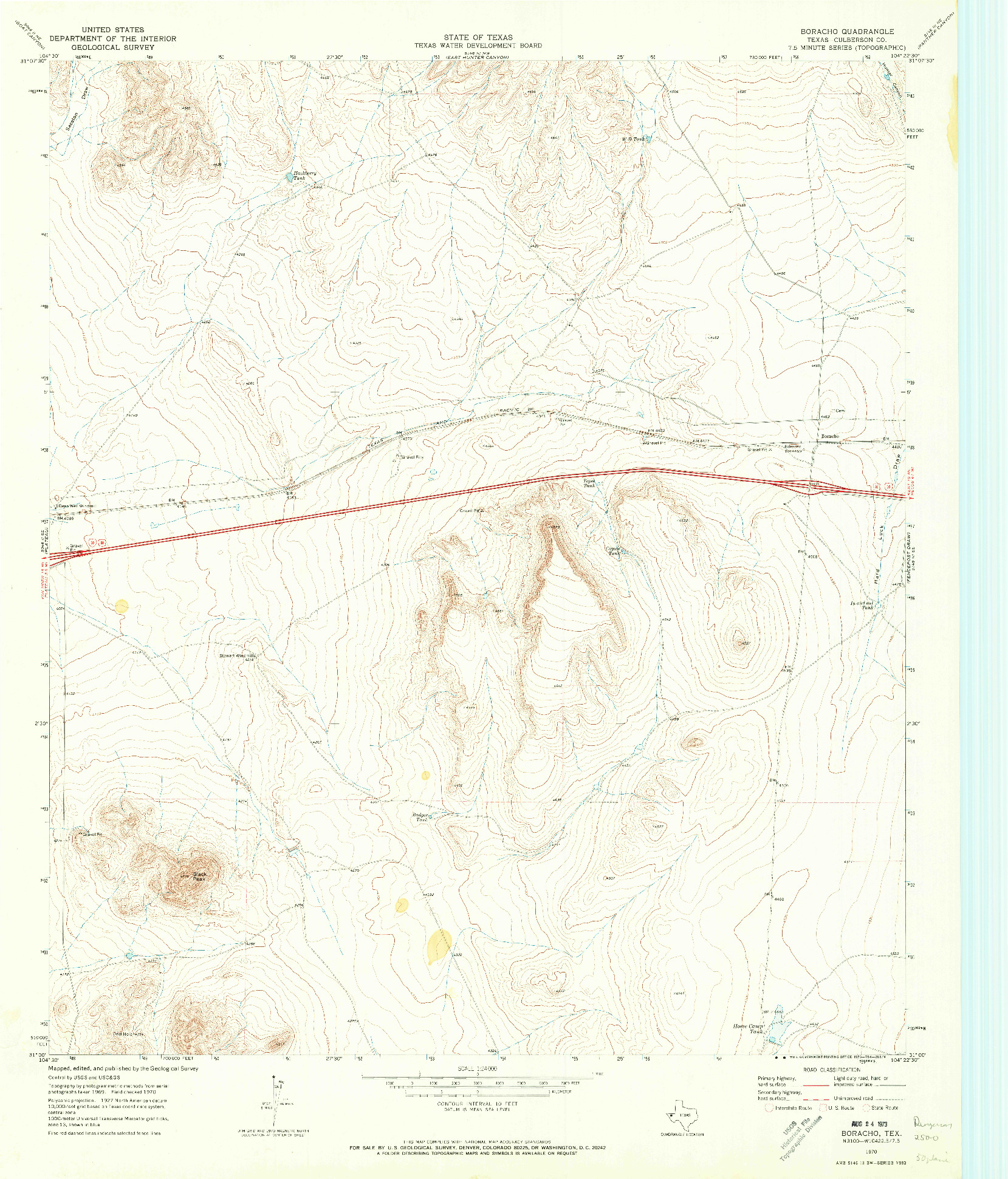 USGS 1:24000-SCALE QUADRANGLE FOR BORACHO, TX 1970