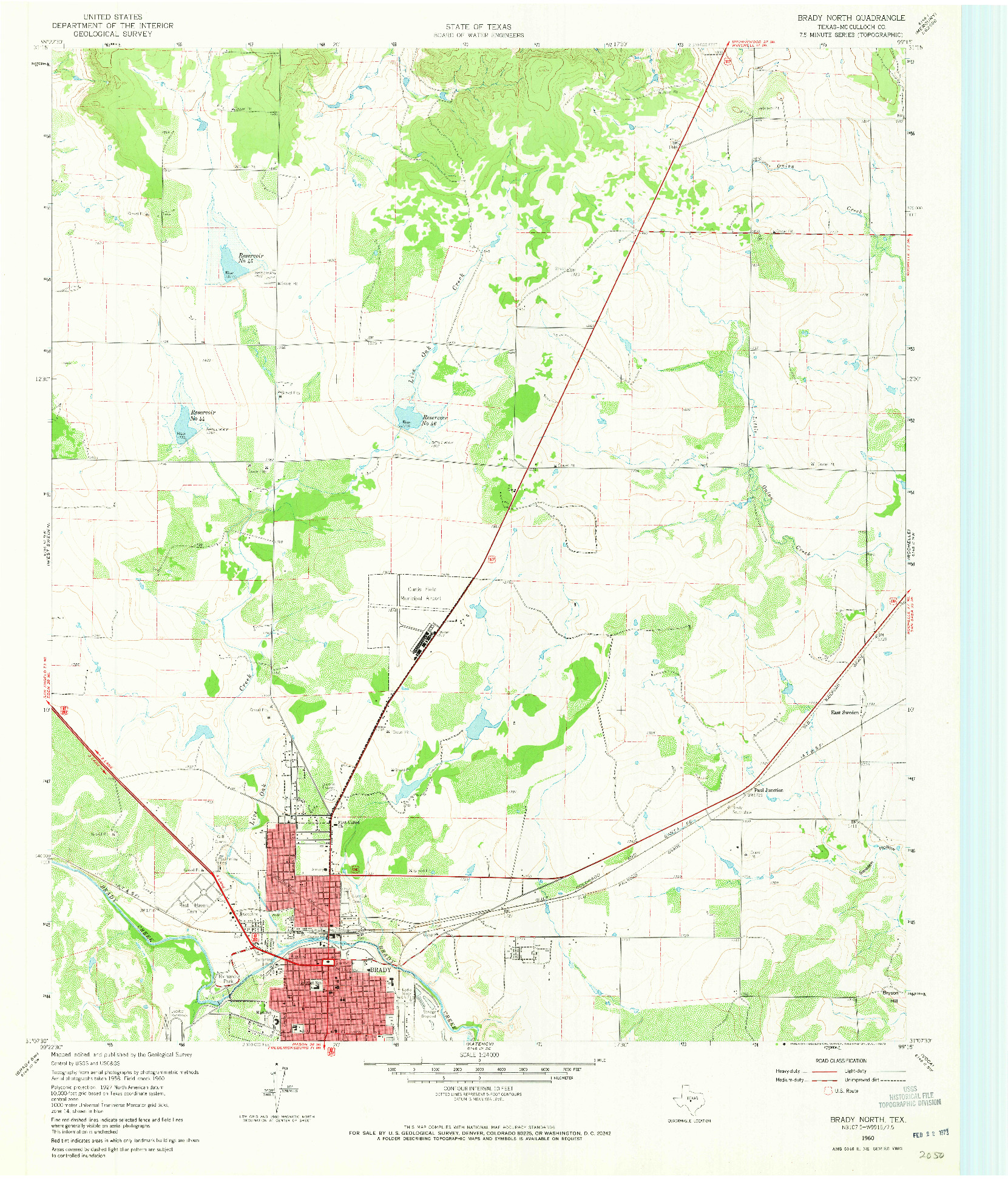 USGS 1:24000-SCALE QUADRANGLE FOR BRADY NORTH, TX 1960