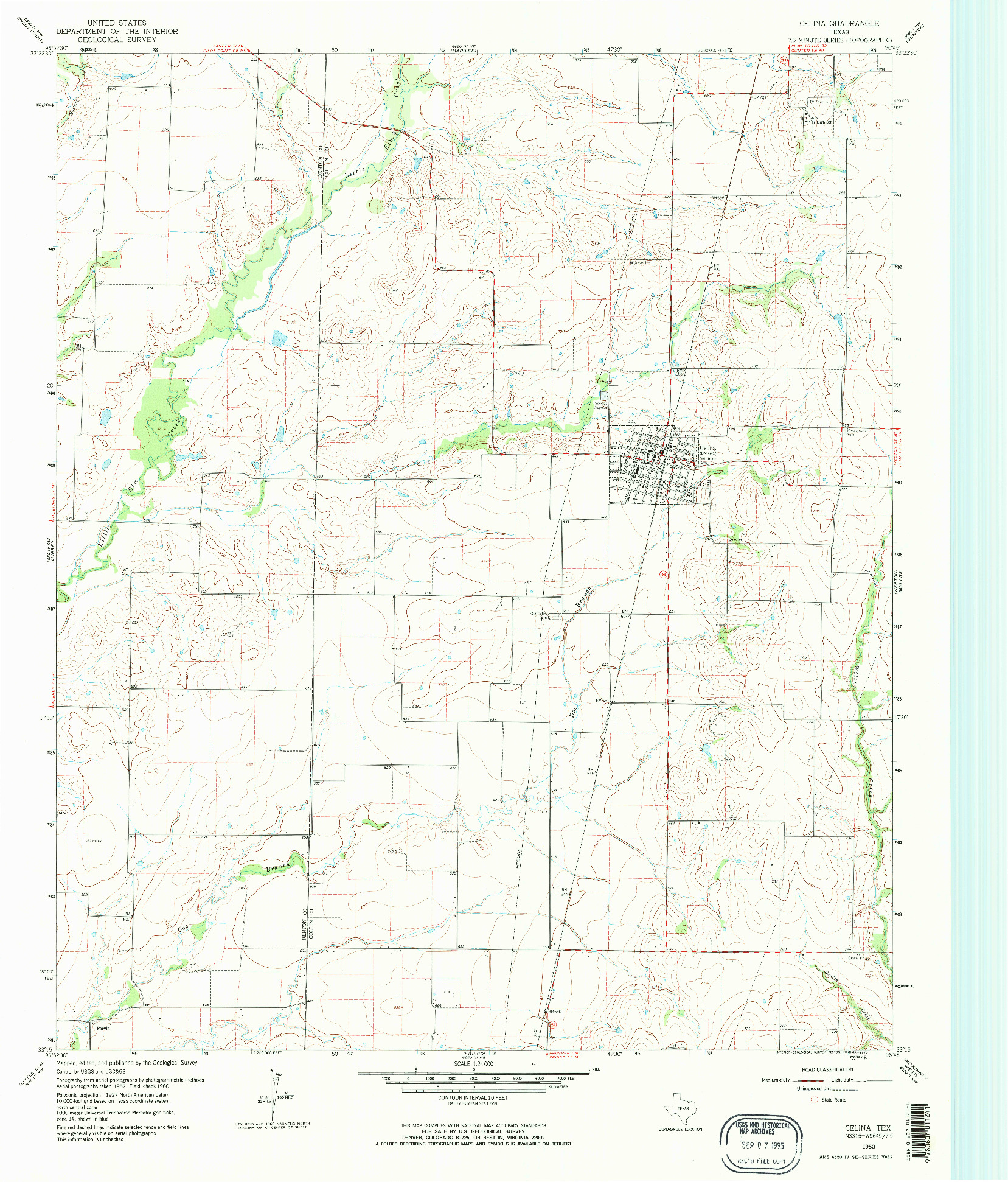 USGS 1:24000-SCALE QUADRANGLE FOR CELINA, TX 1960